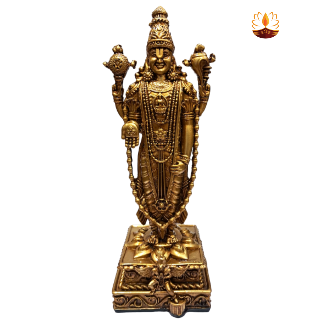 Thirupathi Srinivasar Balaji Fibre Polyresin Figurine Decorative Showpiece Gift Size 9 inch