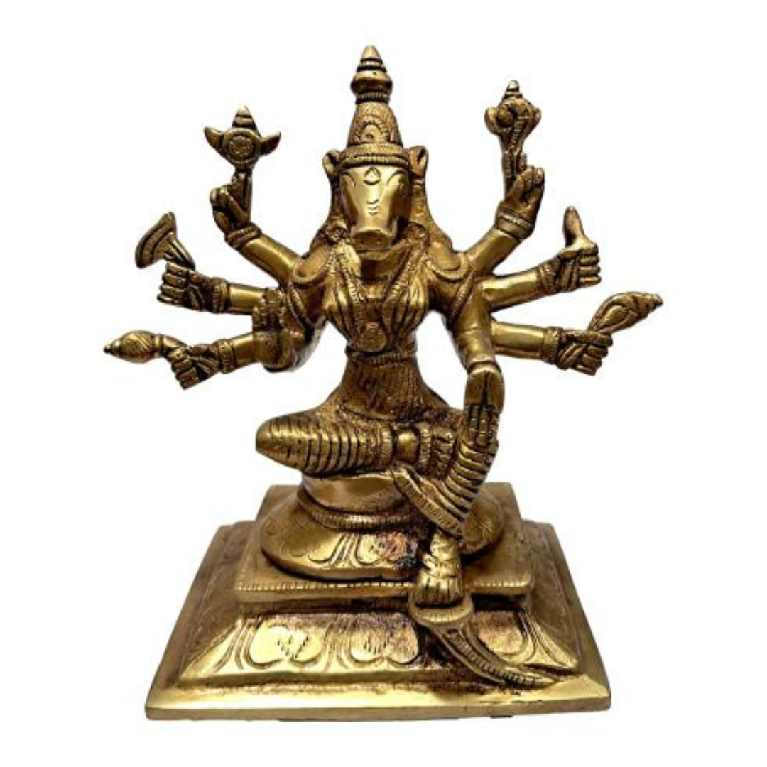 Ashtabhuja Varahi Amman Brass Antique - 7 Inches