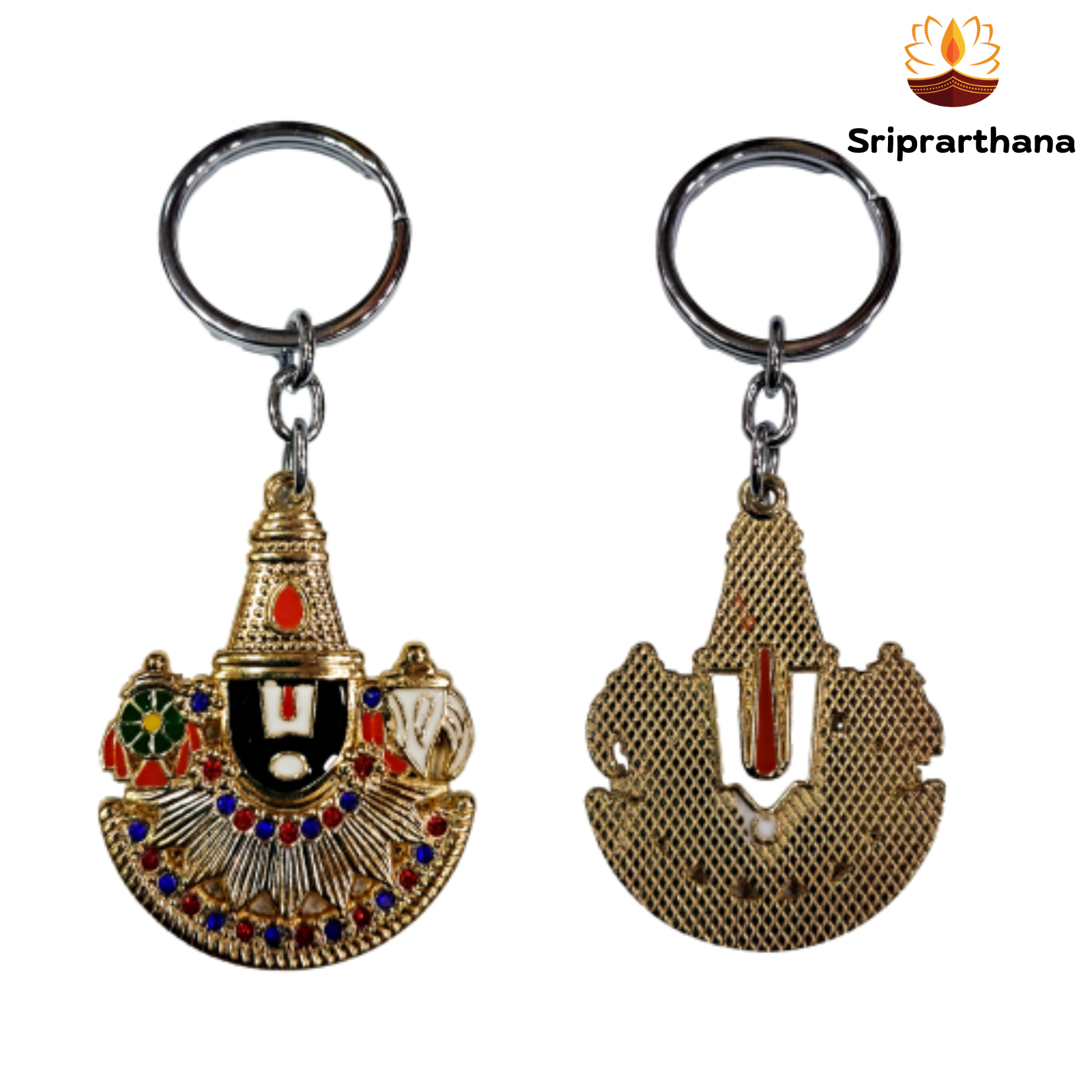 Thirupathi Srinivasar Balaji with Thiruman Double side Metal Key Chain