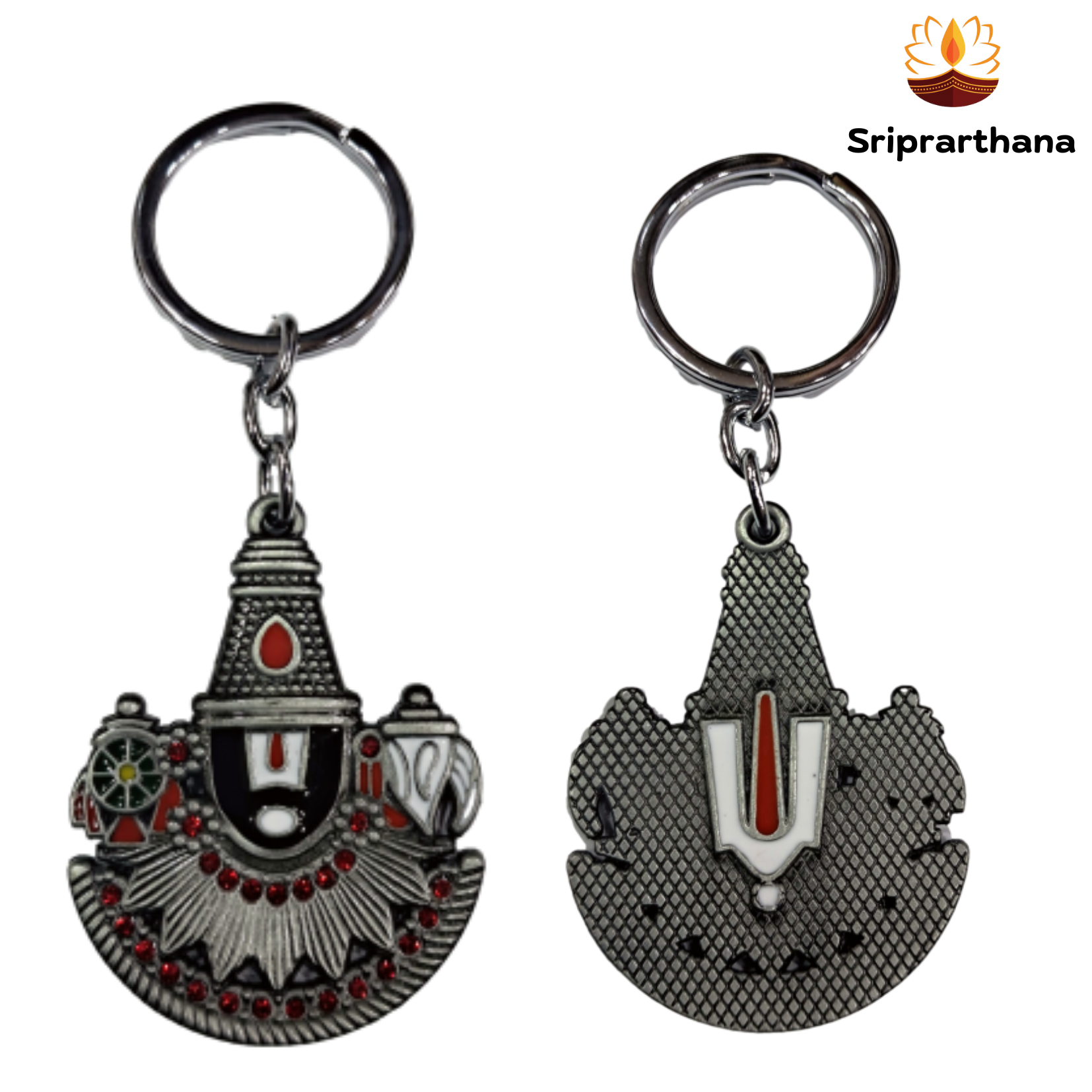 Thirupathi Srinivasar Balaji with Thiruman Double side Metal Key Chain