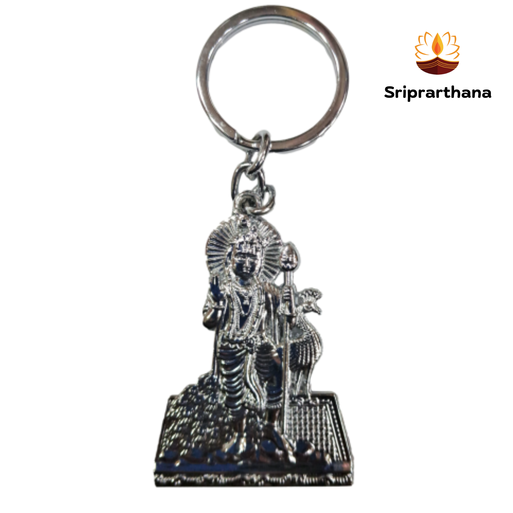 Murugan with Peacock Metal Keychain