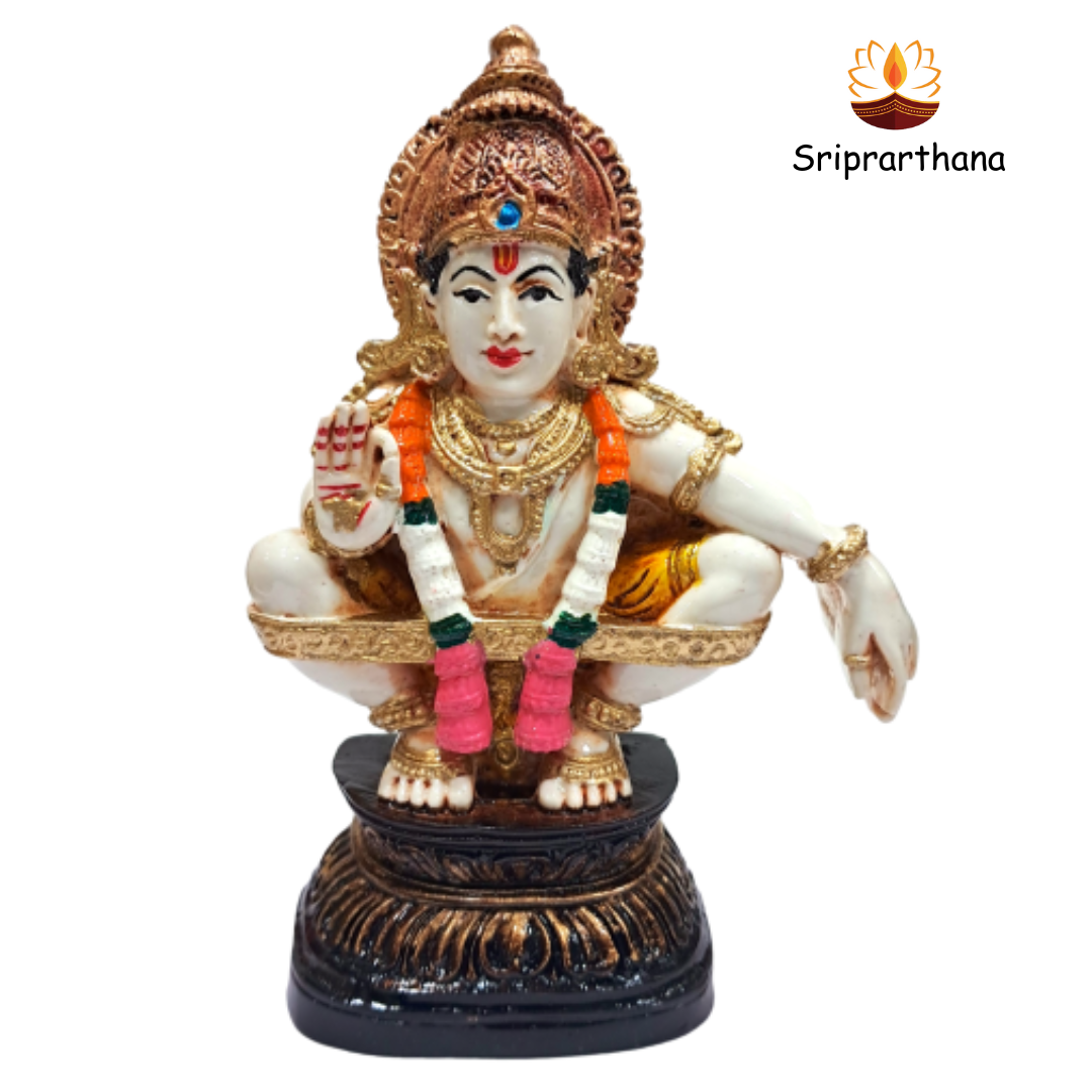 Swami Ayyapan Figurine Pooja Decorative Showpiece size 6 Inch