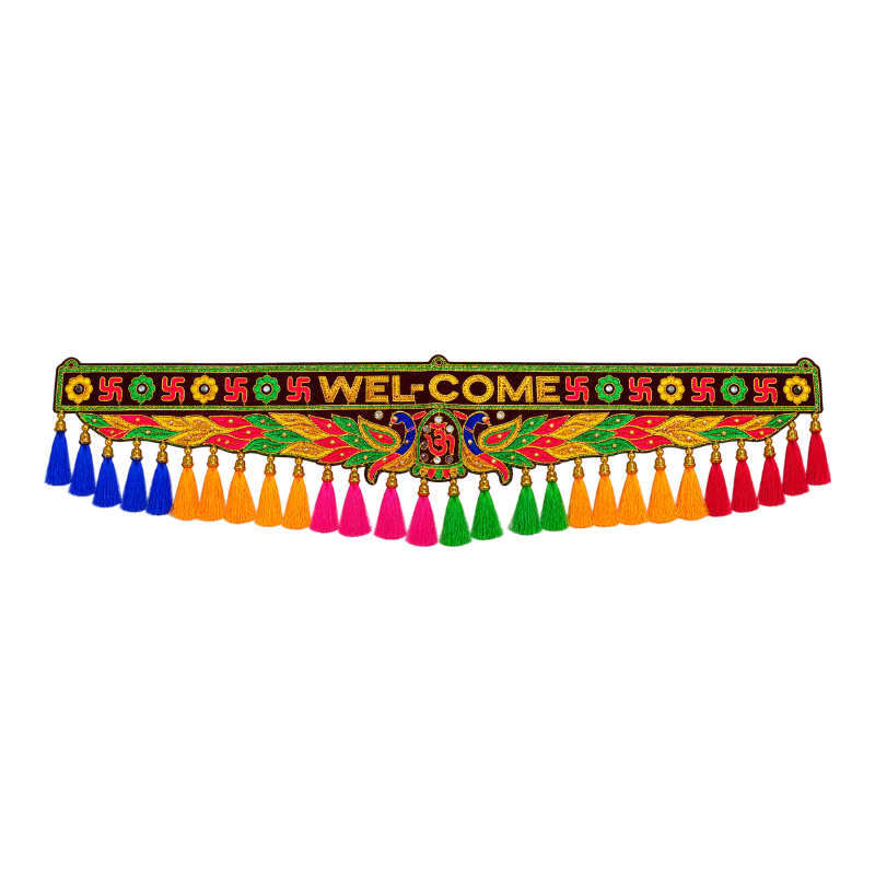 Traditional Welcome Toran with Om Design & Decorative Tassels 37 × 9 inches