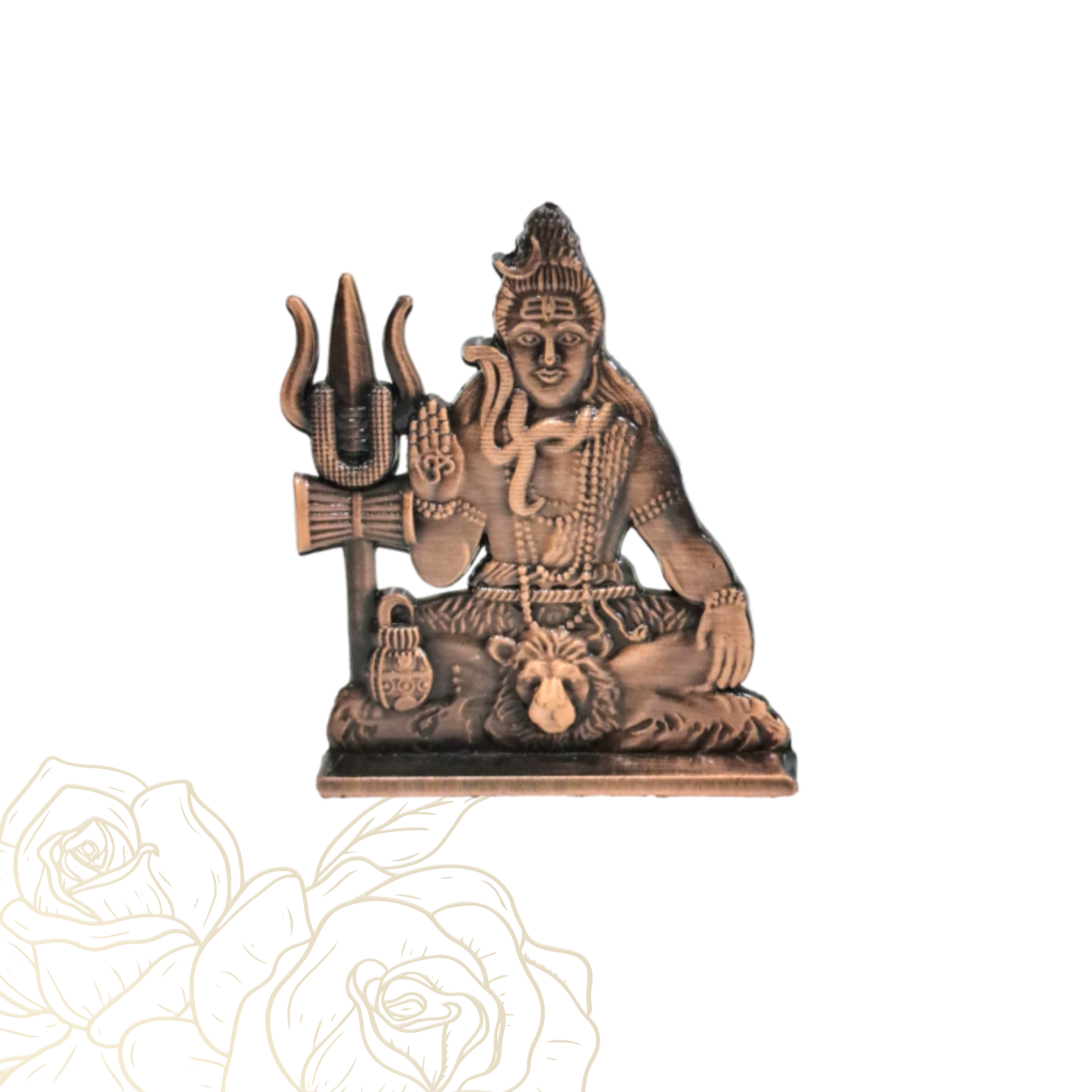 Copper Finish Antique Yoga Shiva Car Decorative Stand Showpiece size 2.5 inch