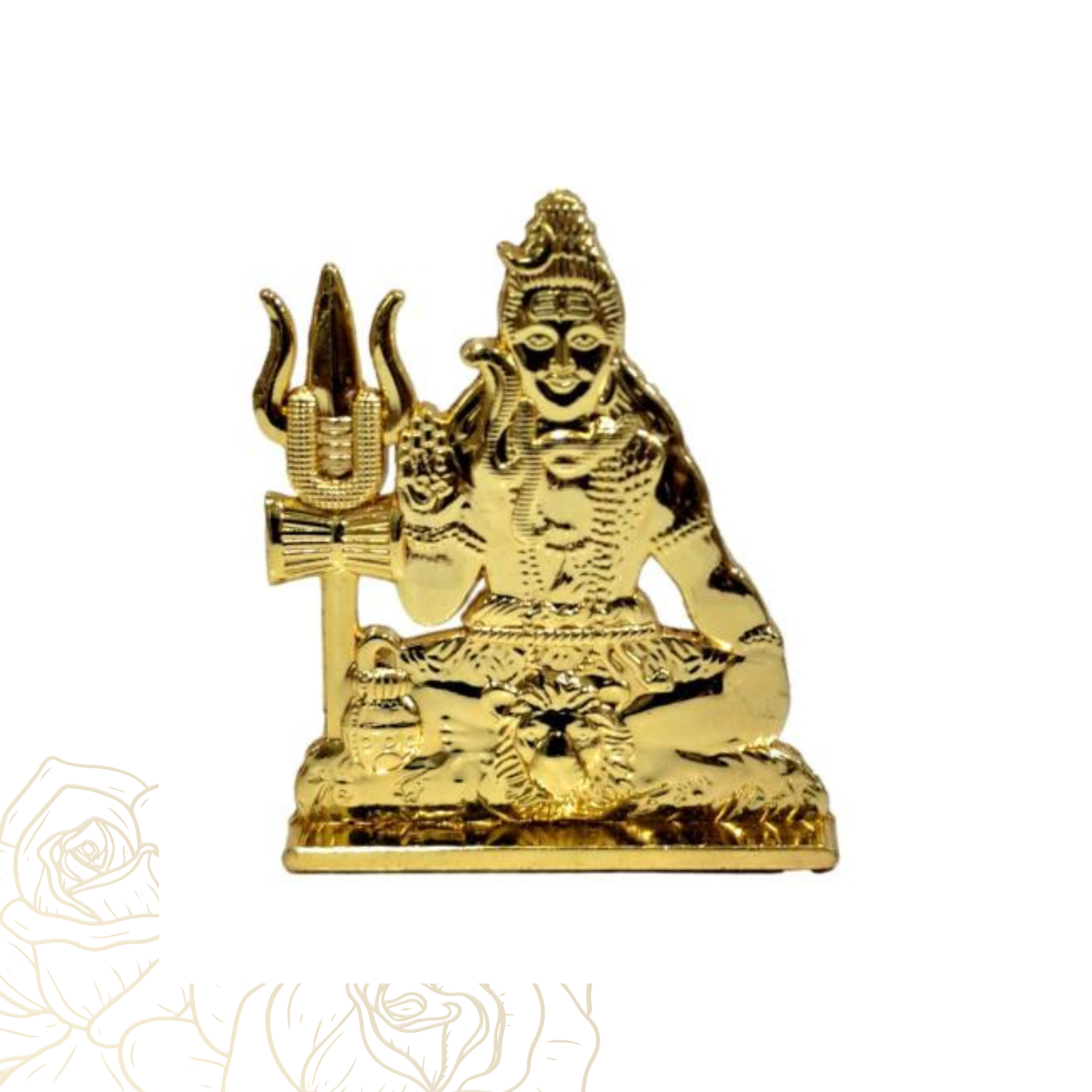 Golden Shining Yoga Shiva Car Decorative Stand Showpiece size 2.5 inch