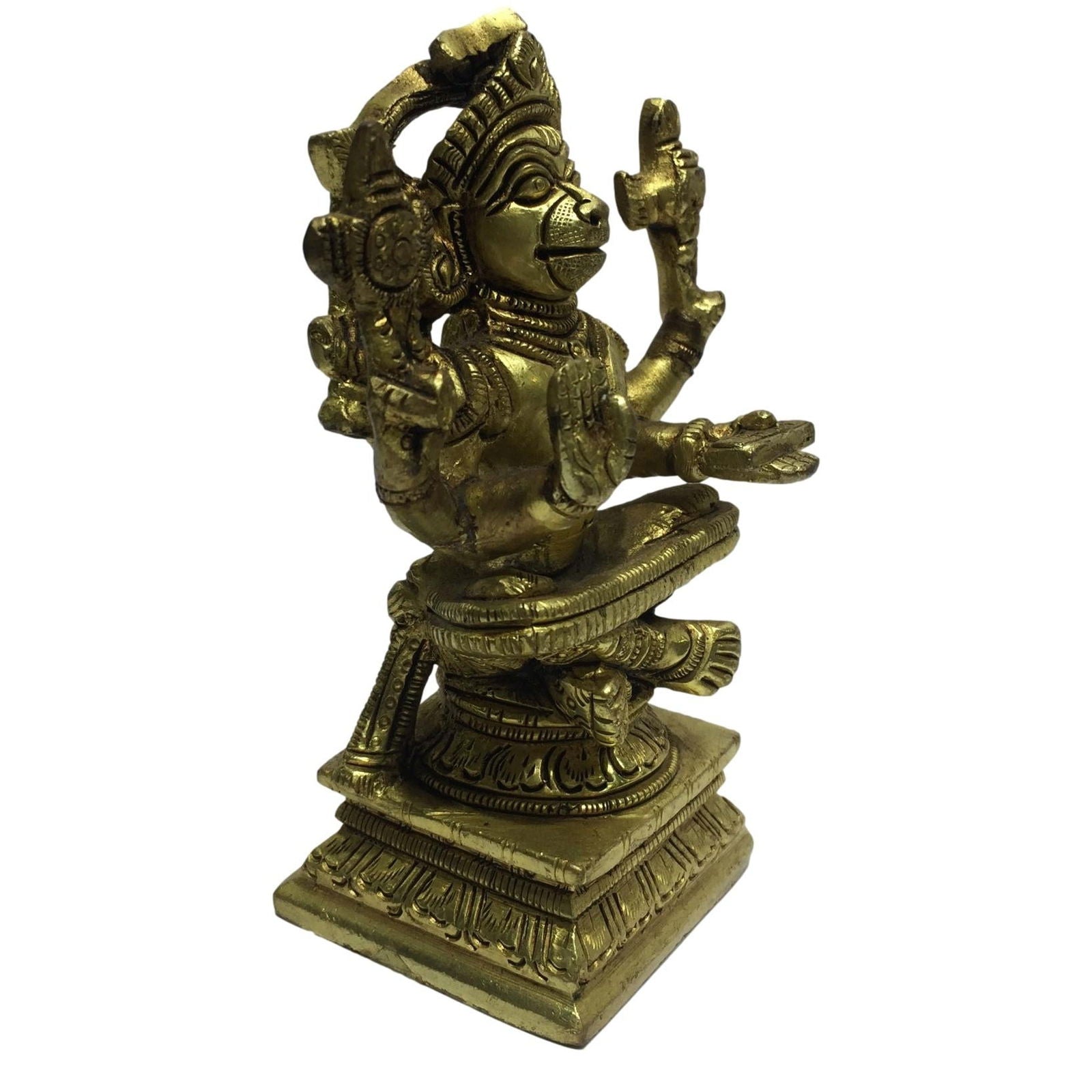Yoga Anjaneya Brass Antique 4.5 inch - Sri Prarthana