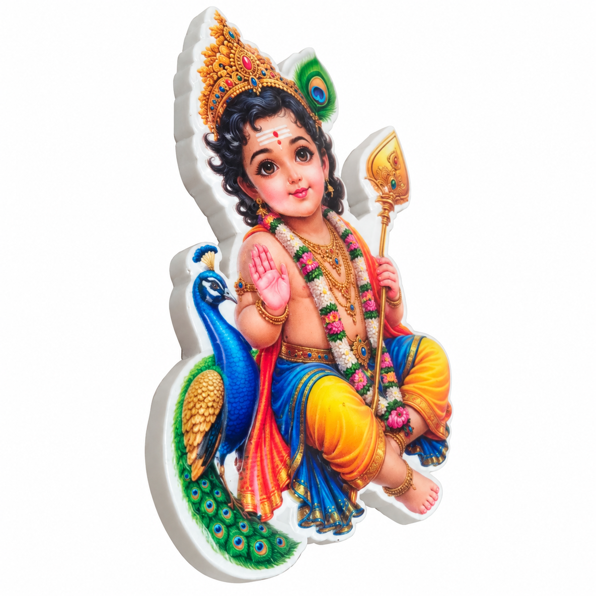 Lord Murugan Ceramic Magnet-Dimension 3 X 2 cms