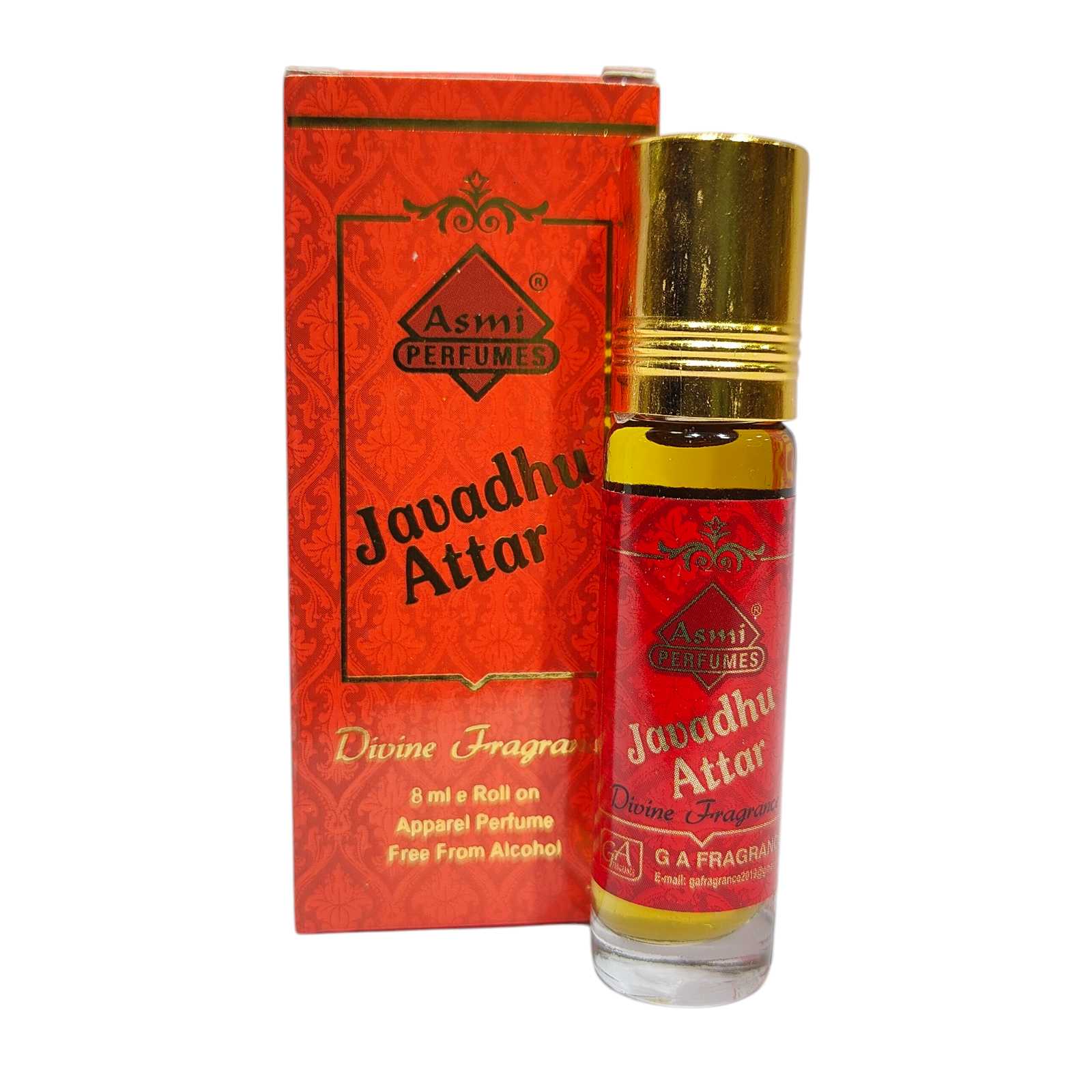 GA Fragrance Asmi Javadhu Attar Roll On 8 ml - Traditional Javadhu Perfume Oil for Pooja & Daily Wear