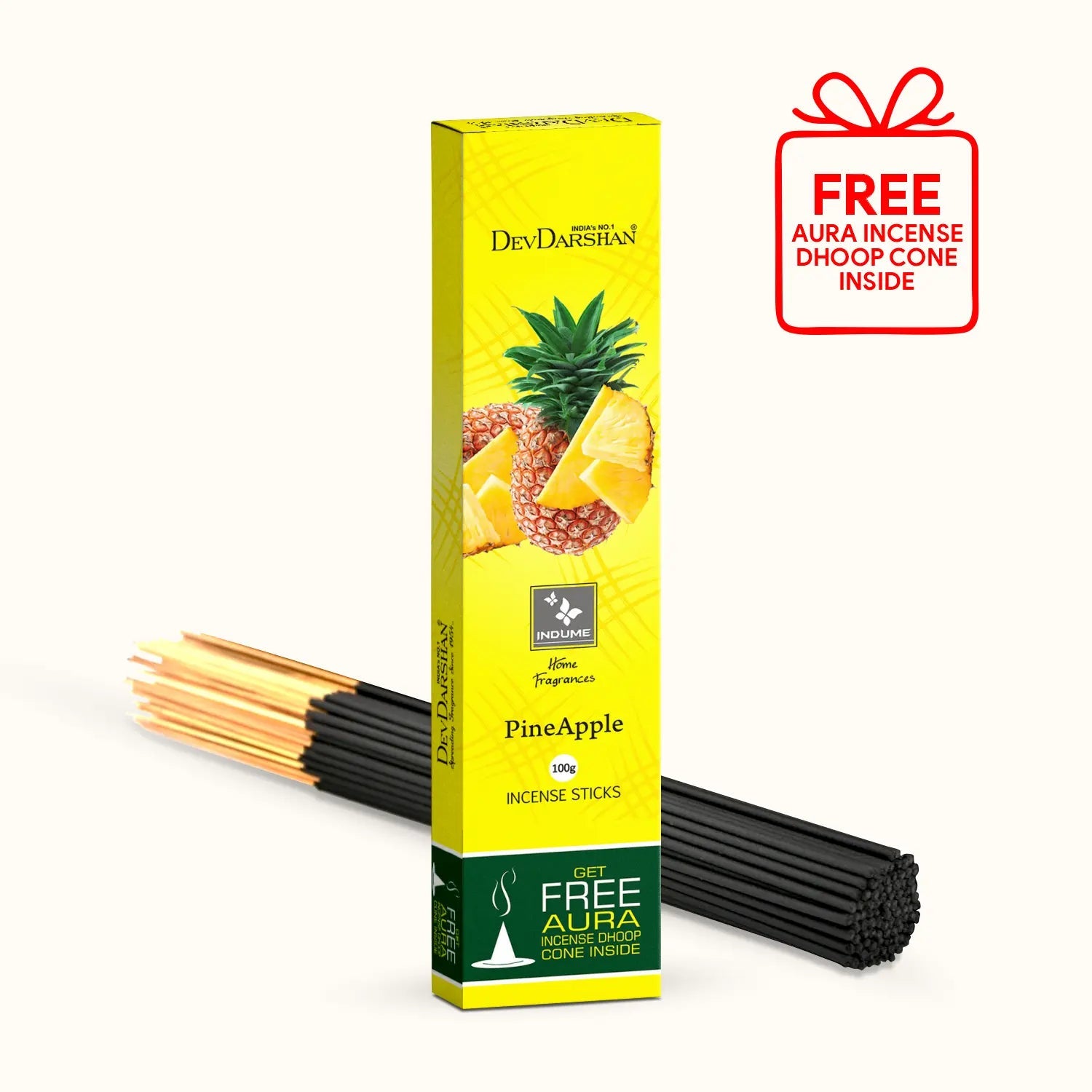 DevDarshan Pineapple Incense Sticks - an exceptional Aroma for living rooms & Meditation