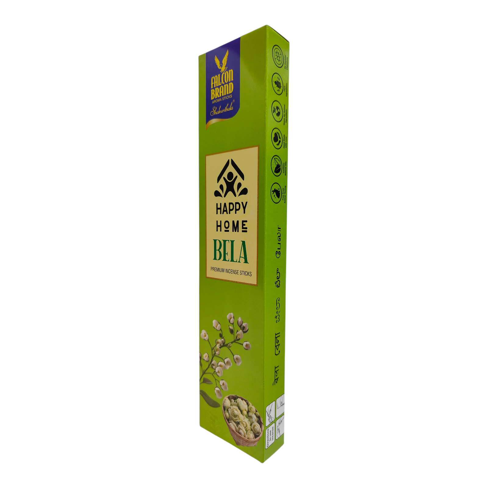 Falcon Brand Shakunthala Happy Home Bela  Premium Incense Sticks -Rich floral scent of Jasmine for Pooja & Meditation
