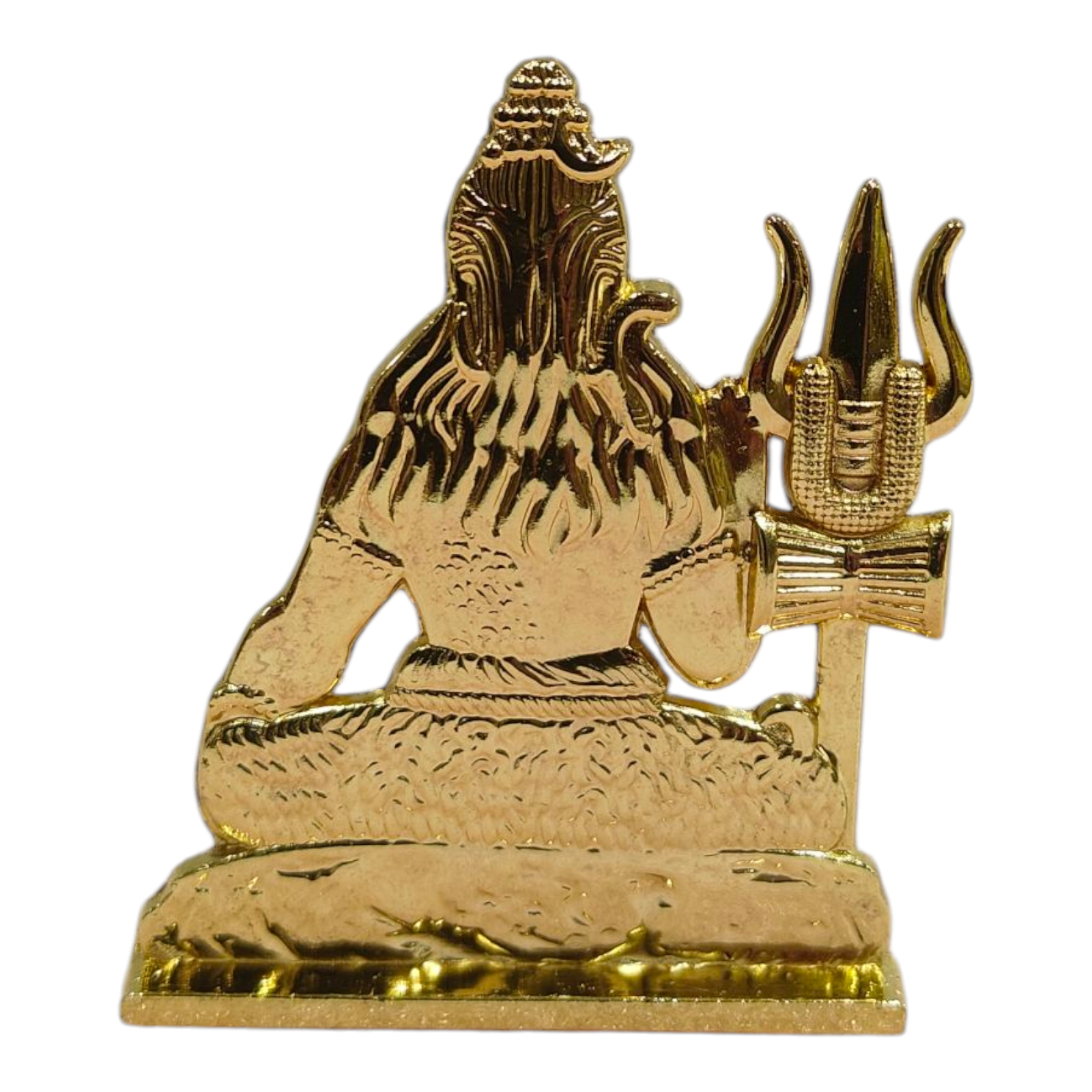 Yogi Shiva with Trishul Idol – Golden Home Decor & Car Dashboard Figurine 3 inches