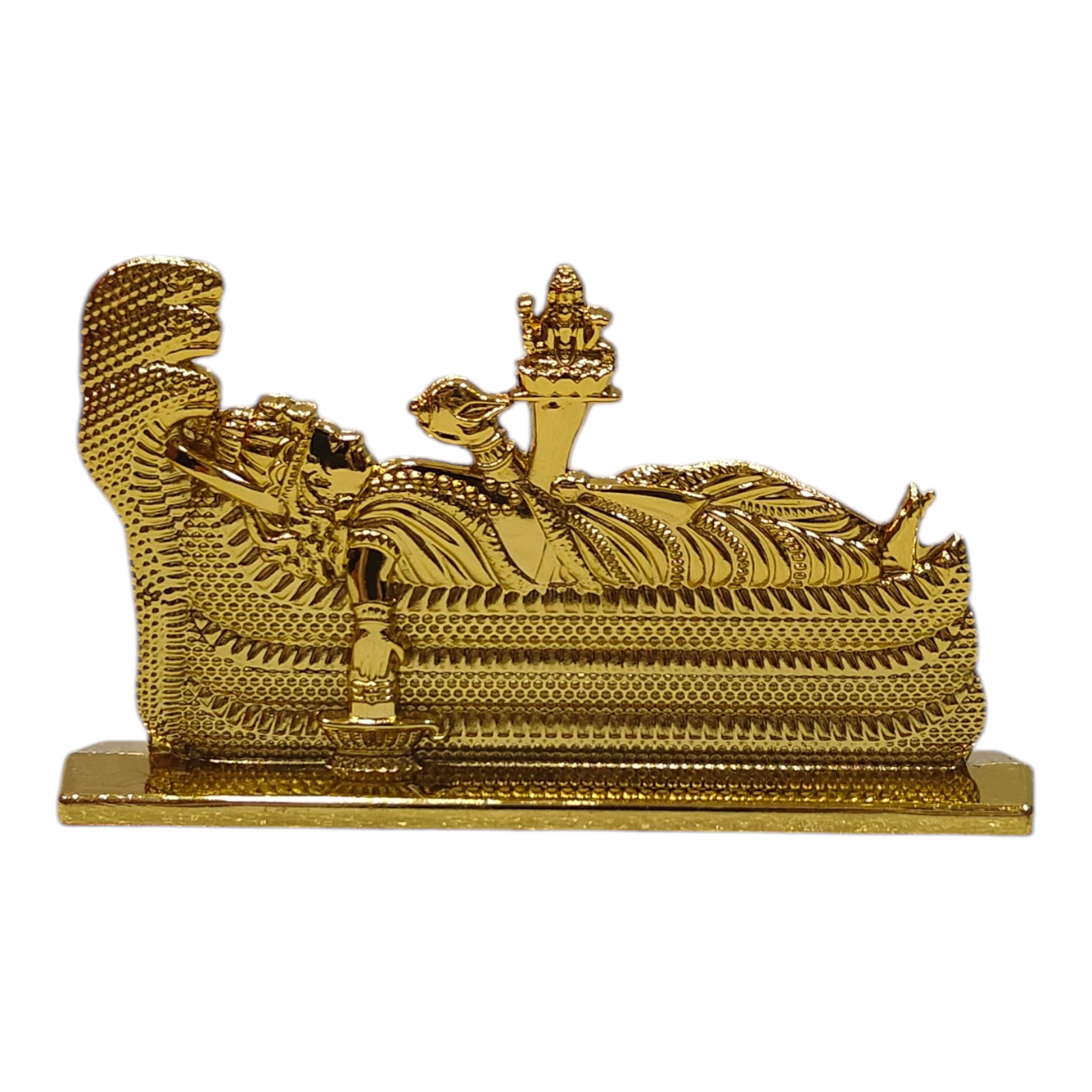 Sri Ranganatha Golden shining Car Dashboard Showpiece -Divine Vishnu Décor & Spiritual Gifting
