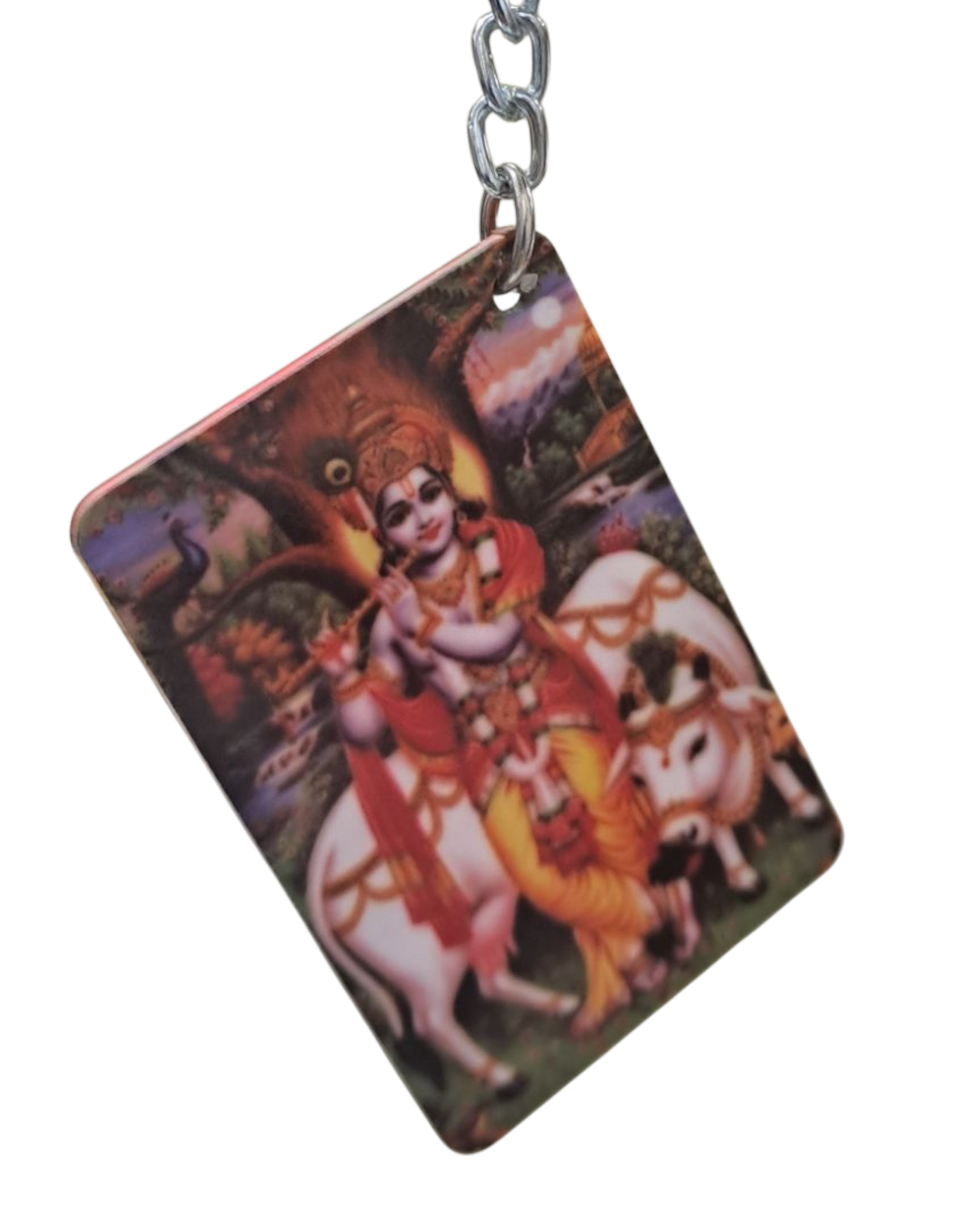 Cow Krishna and Little Krishna Key Chain