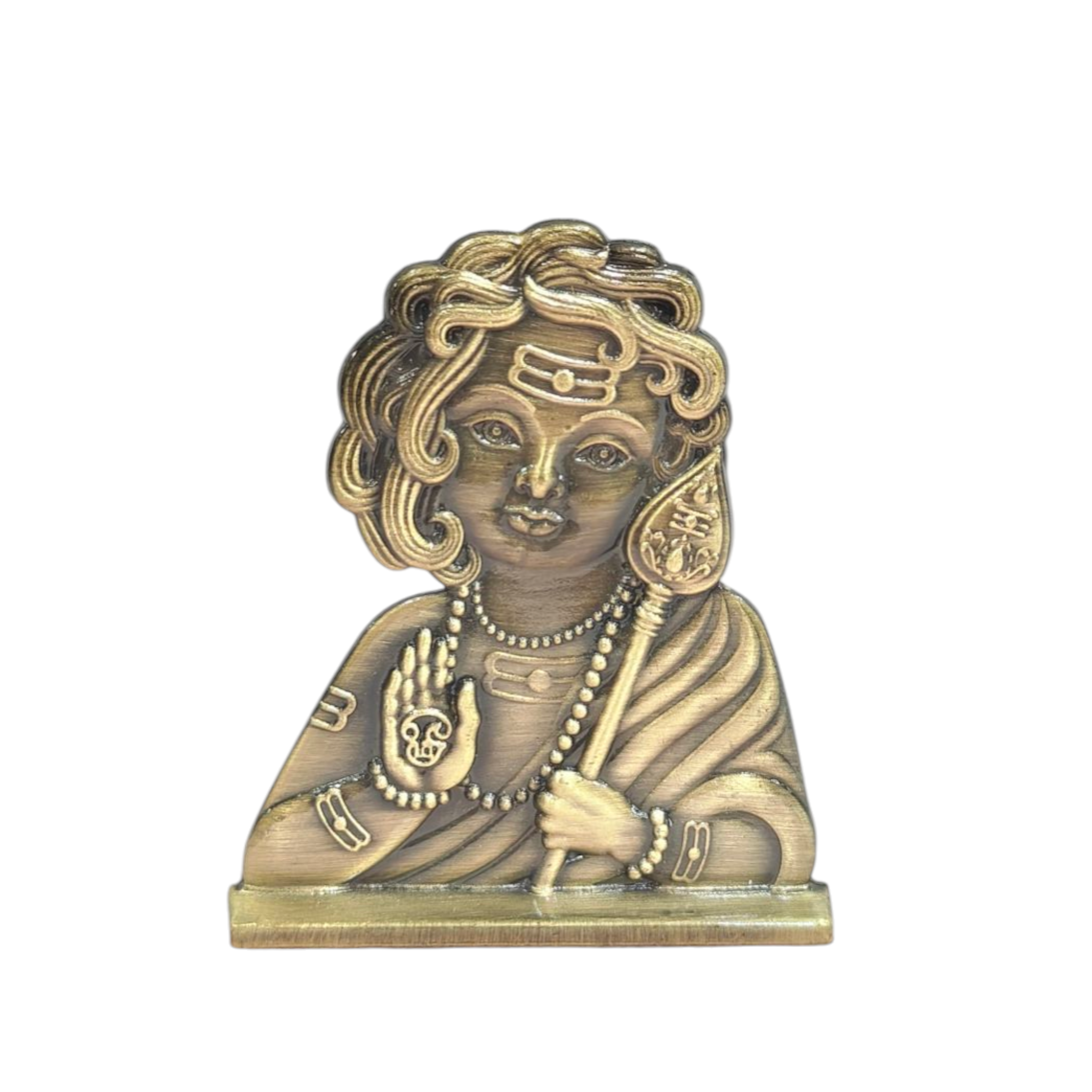 Bala Murugan Golden Antique Home Decor & Car Dashboard Figurine 2.5 inches