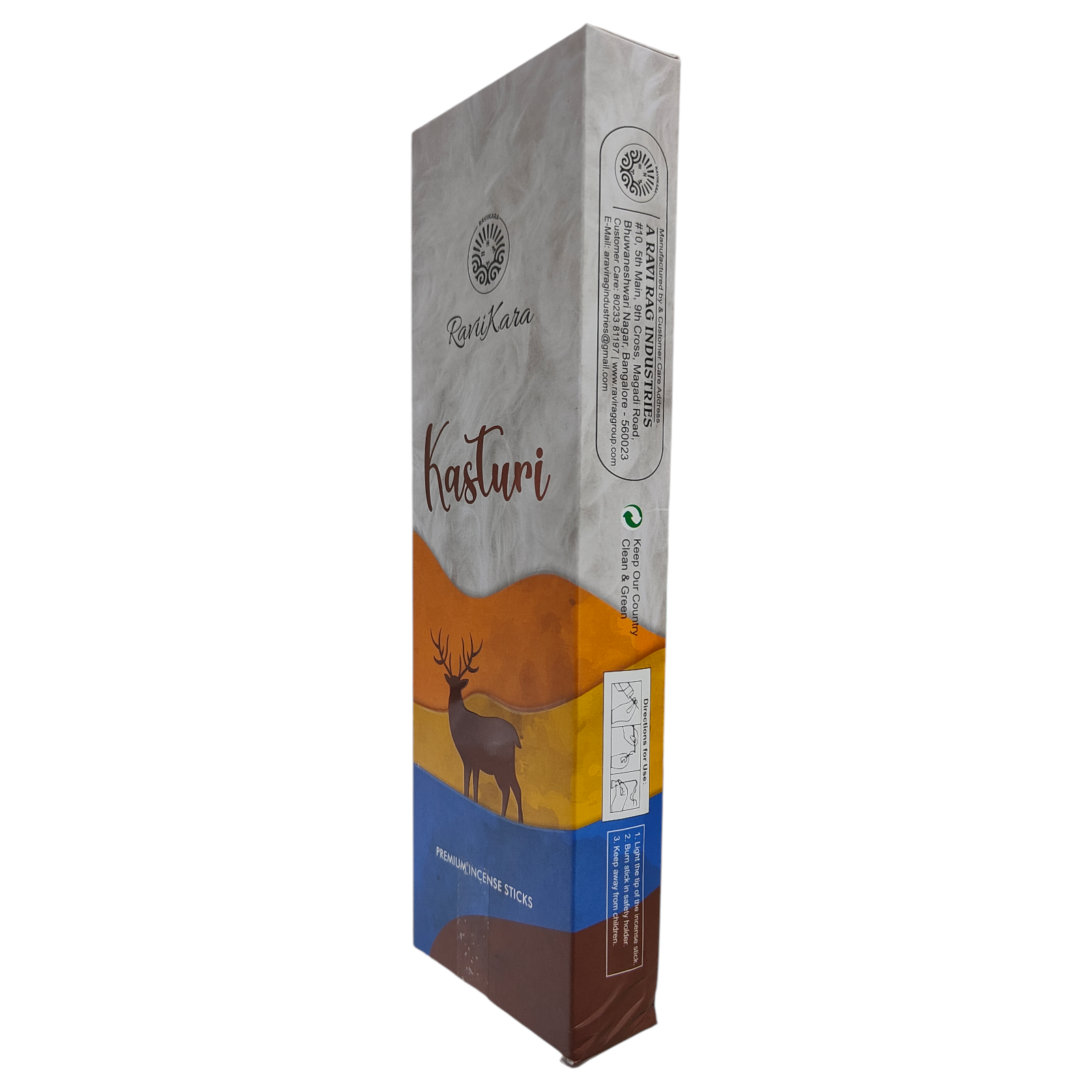 Ravikara Kasturi Premium Incense Sticks - Rich Musk Aroma  incense of India