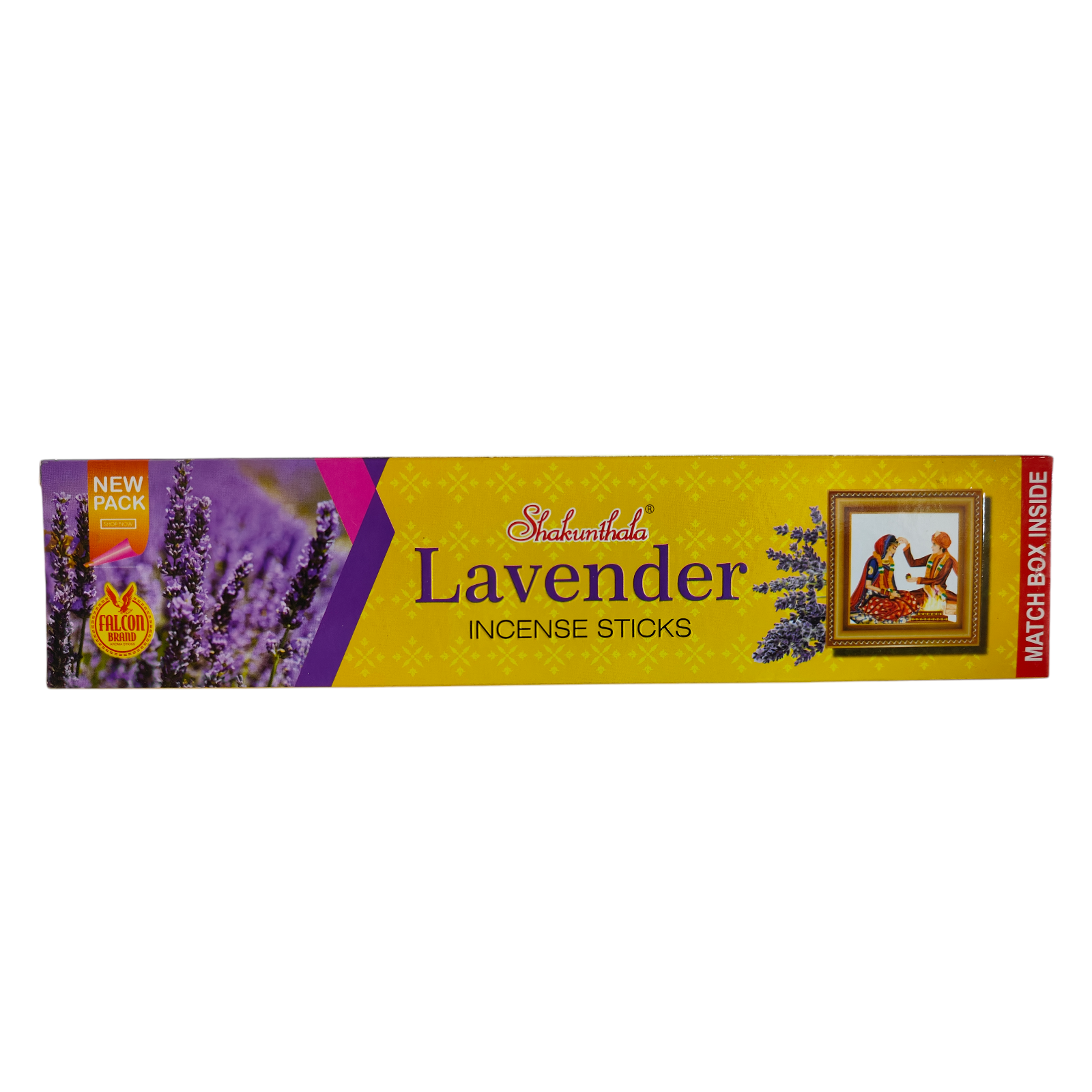 Falcon Shakunthala Lavender Incense Sticks -  Fresh Garden Lavender Fragrance Agarbathi for Meditation & Yoga sessions