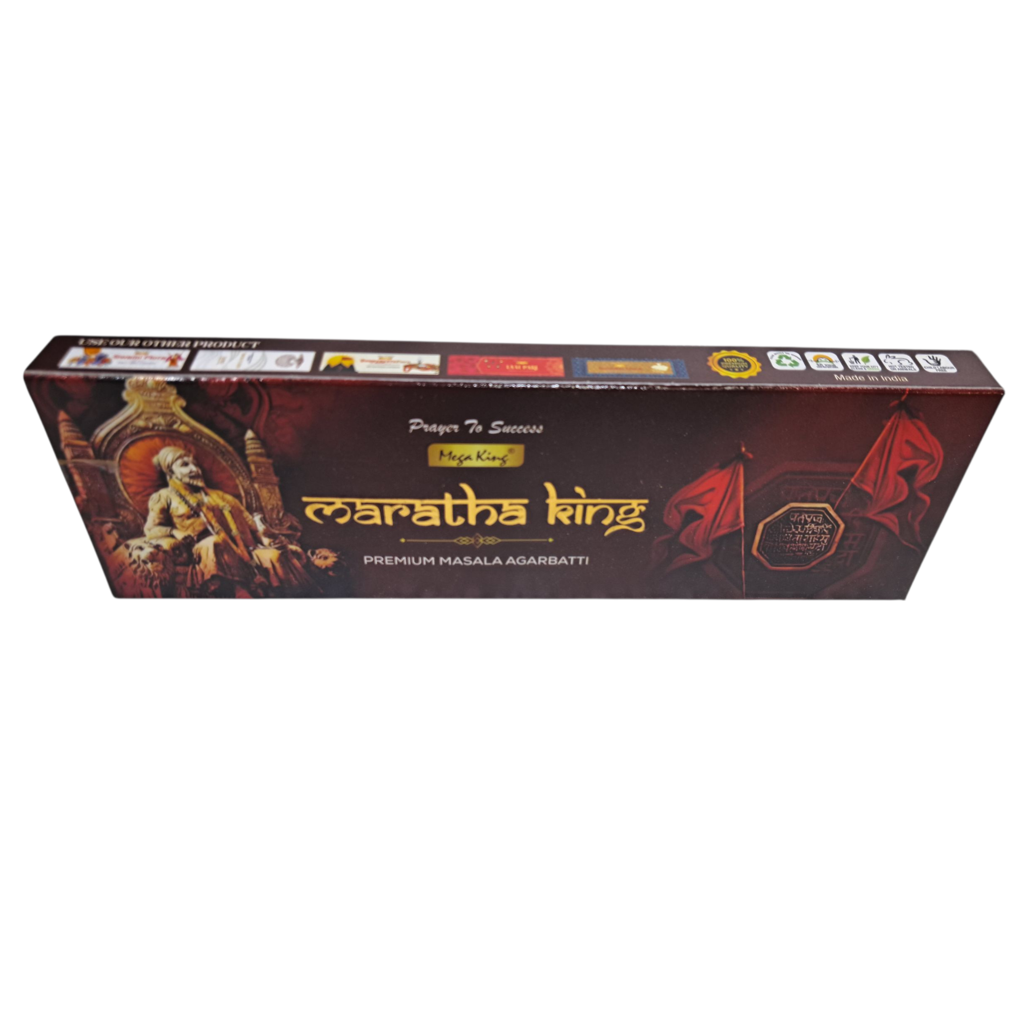Mega Maratha King Premium Masala Agarbatti - Hand-Rolled Incense Sticks for Pooja, Meditation & Home Freshness