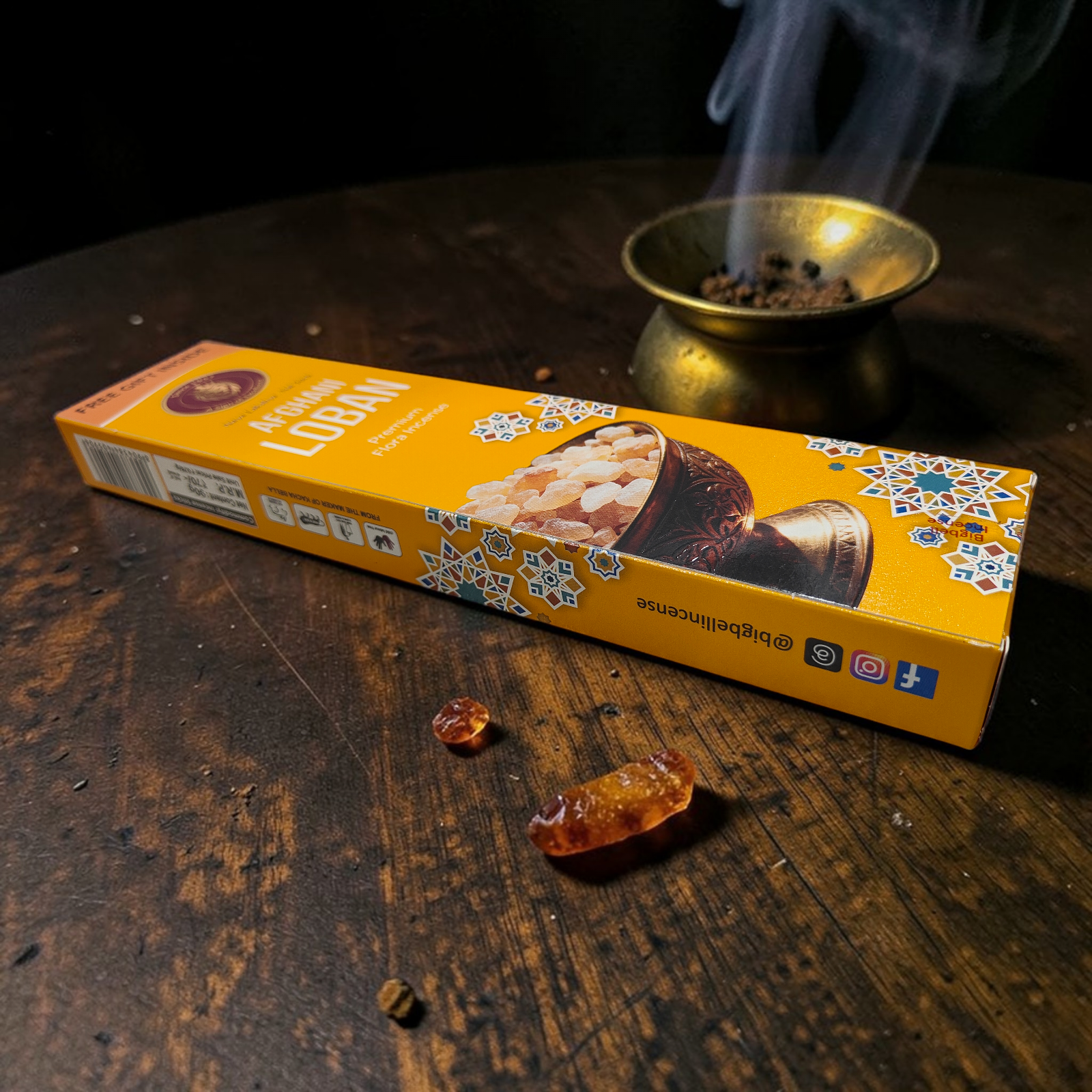 Big Bell Afghani Loban Premium Flora Incense Sticks - Natural Purification Aroma for Pooja & Meditation