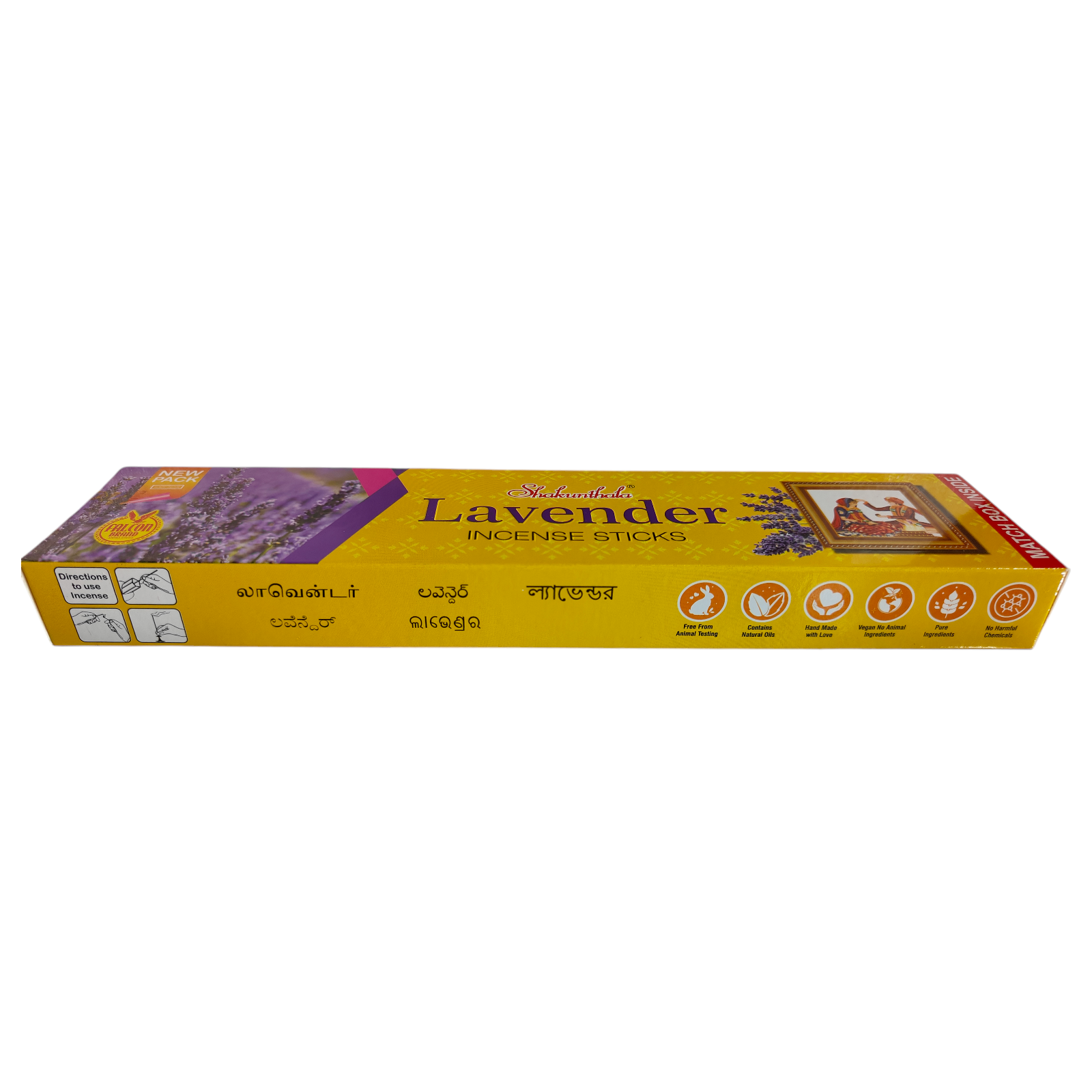 Falcon Shakunthala Lavender Incense Sticks -  Fresh Garden Lavender Fragrance Agarbathi for Meditation & Yoga sessions