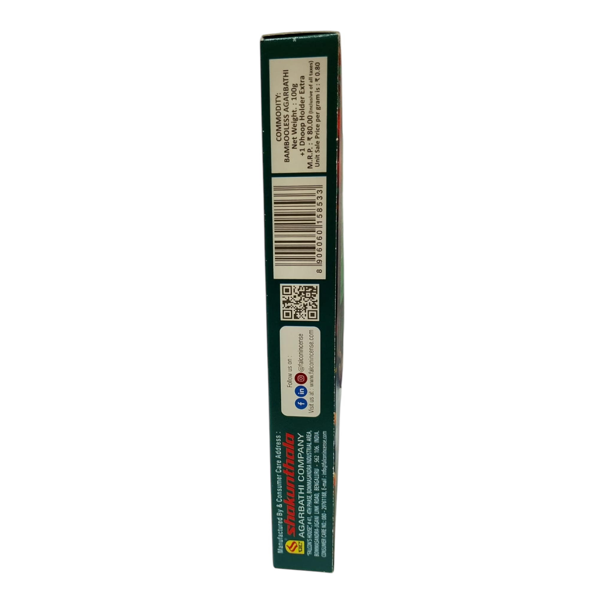 Falcon Brand Black Musk Premium Bambooless Dhoop Sticks - 100% Charcoal Free - Long Lasting