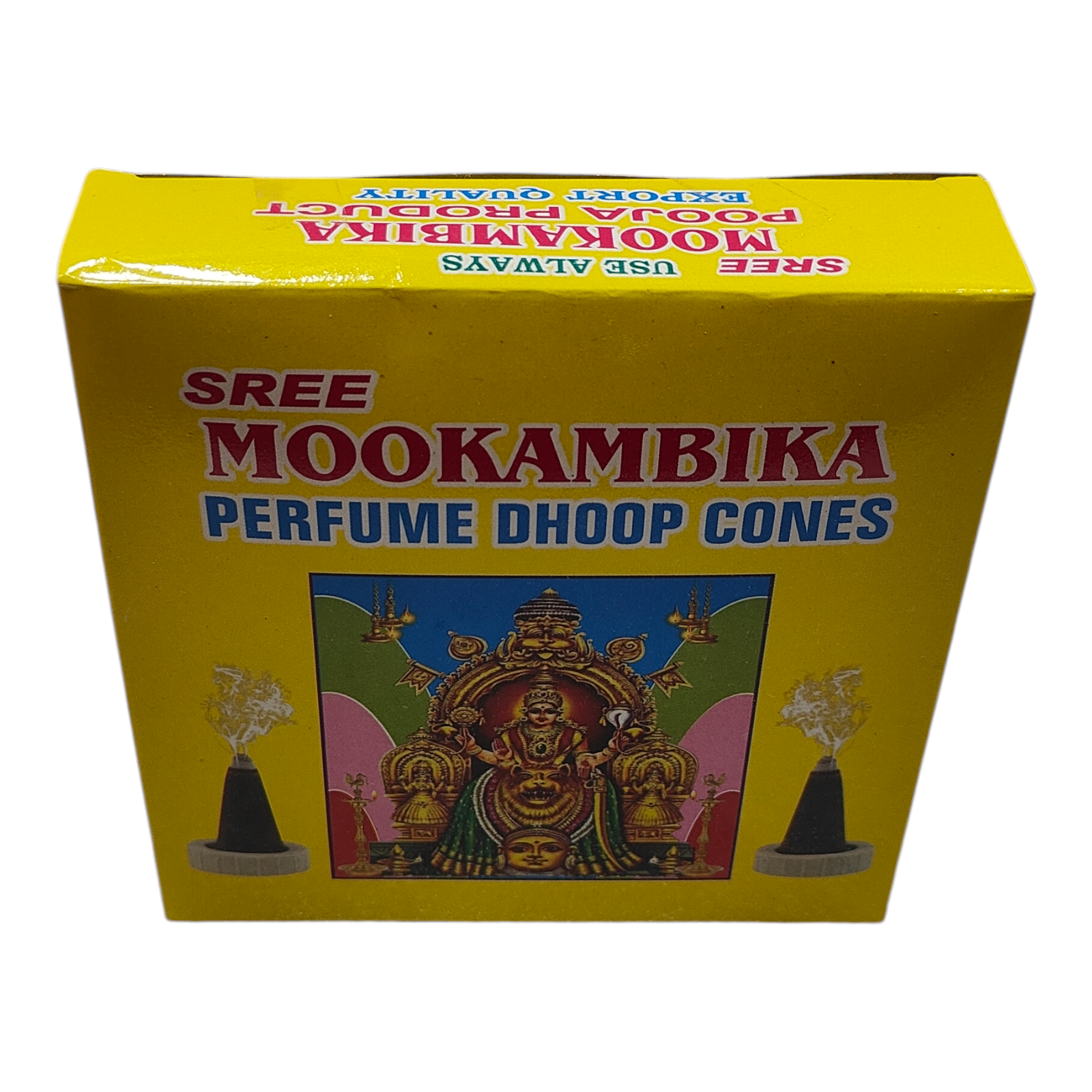 Sree Mookambika Perfume Dhoop Cones - traditional Indian Aroma - 50 pieces Box