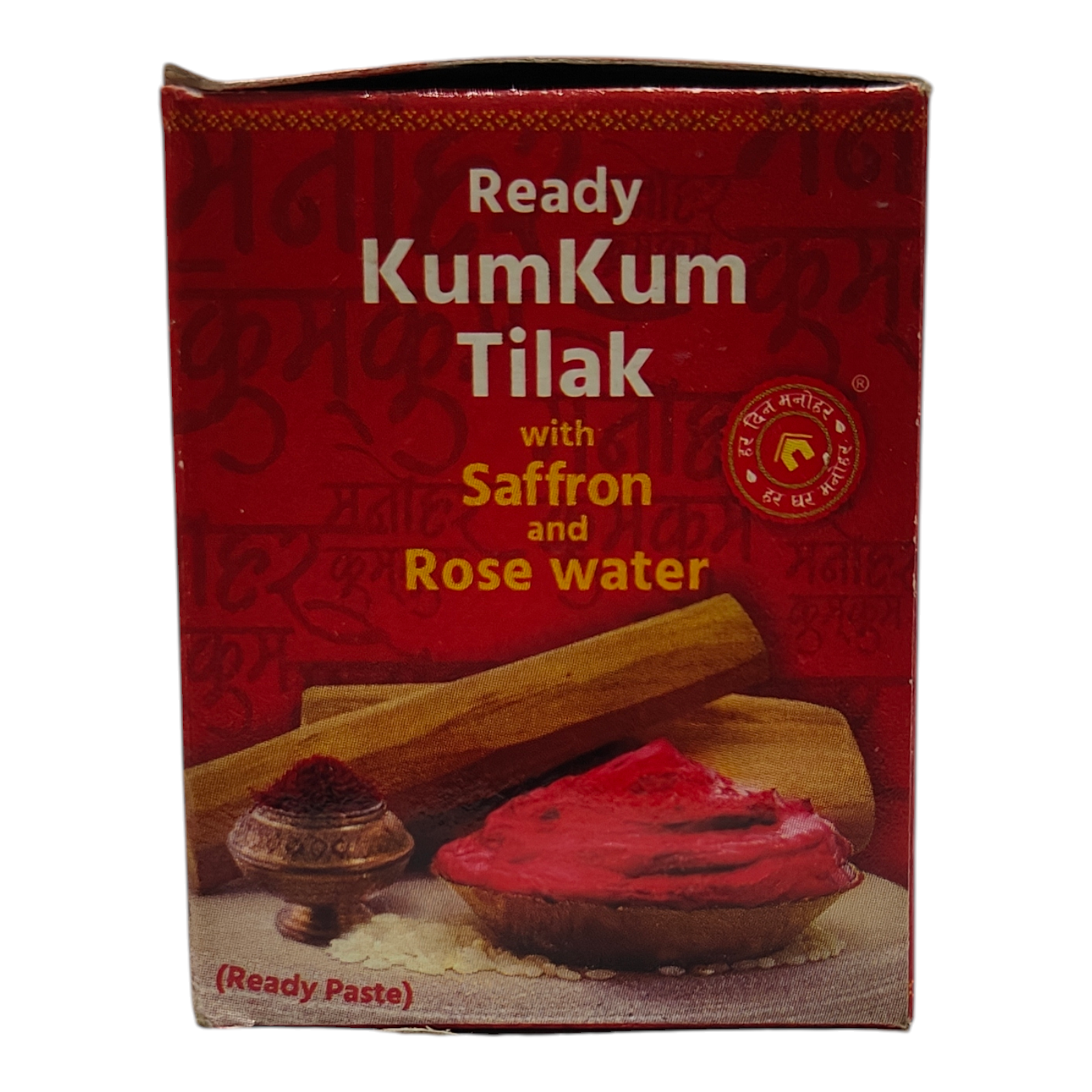 Manohar Ready Kumkum Tilak Roli-Tika with Saffron & Rose Water - for Daily Pooja & Auspicious Rituals