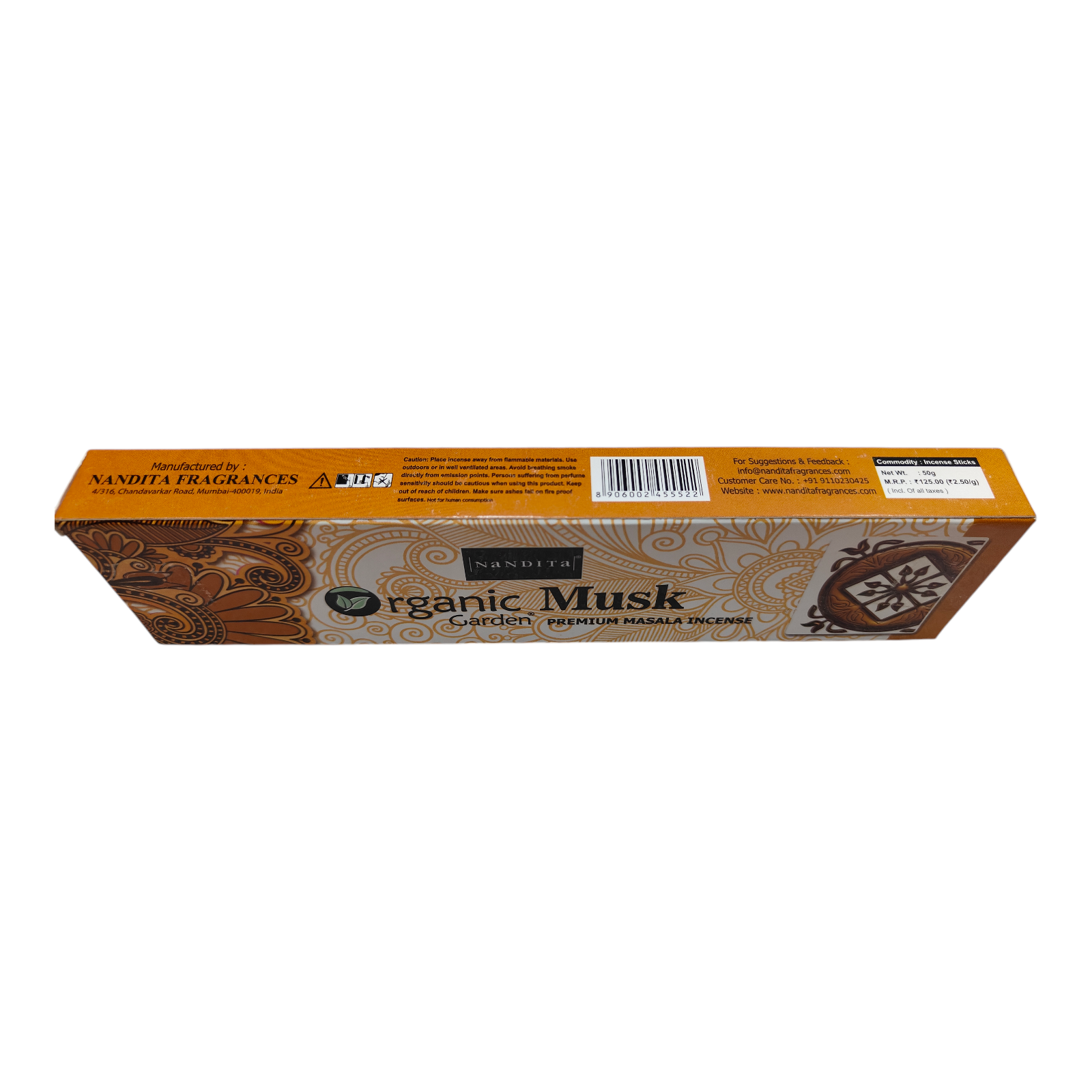 Nandita Organic Musk Garden Premium Masala Incense - Natural Kasturi Aroma Agarbatti for Meditation & Pooja