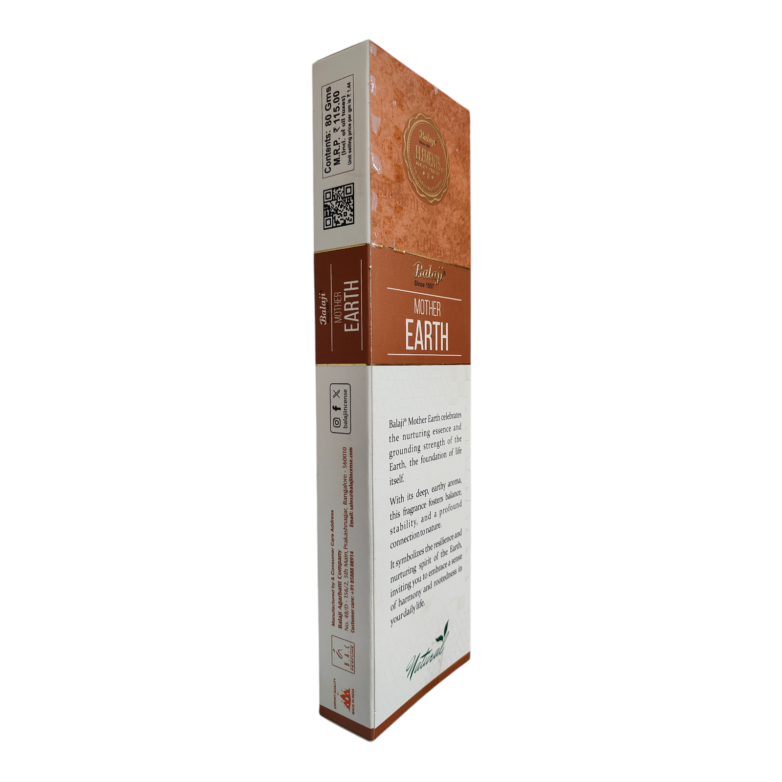 Balaji Mother Earth Incense - Fragrance nurturing spirit of the earth