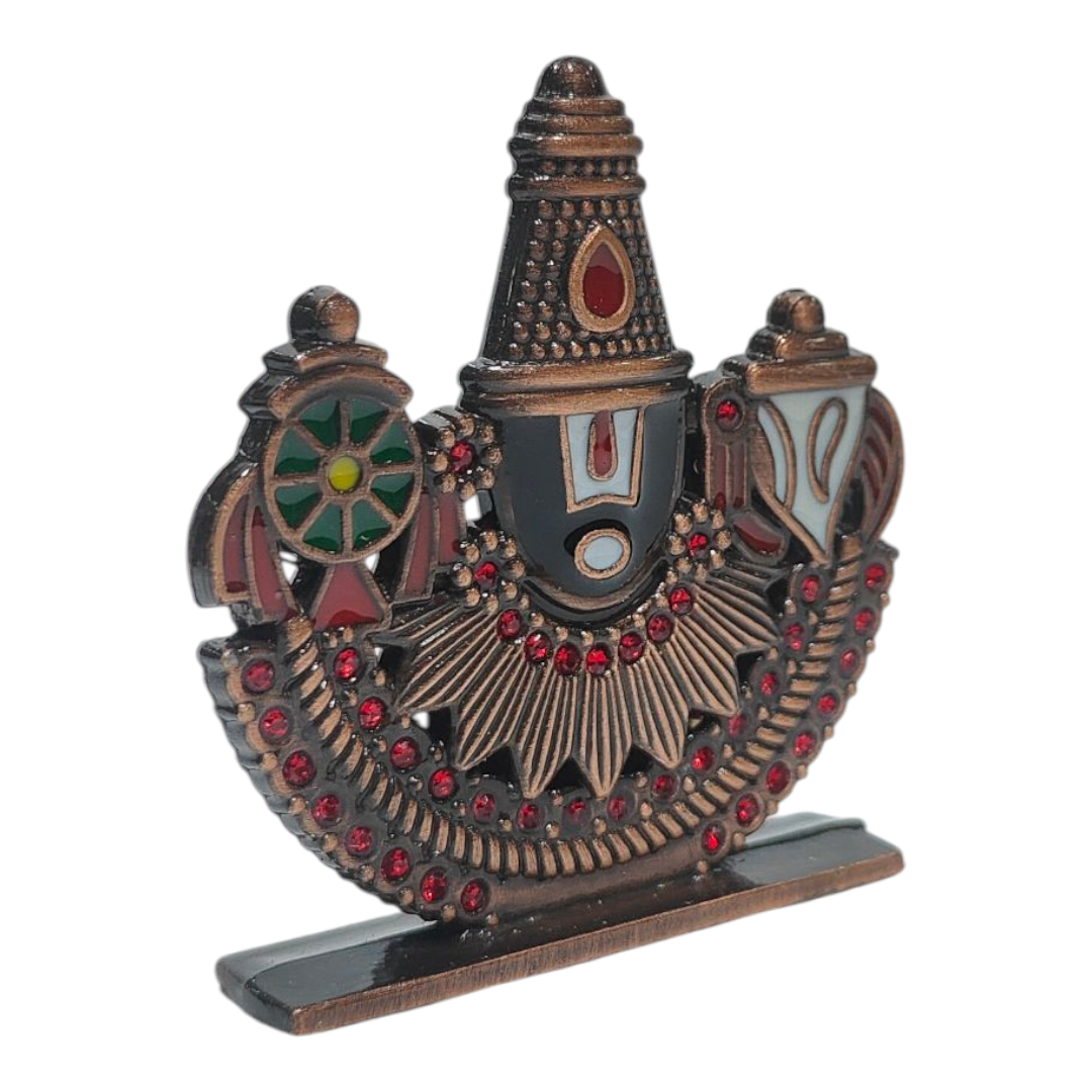 Sri Venkatachalapathi Holy Face antique finish Stone decorative Car Dashboard show piece - Pooja Worship & spiritual Gift