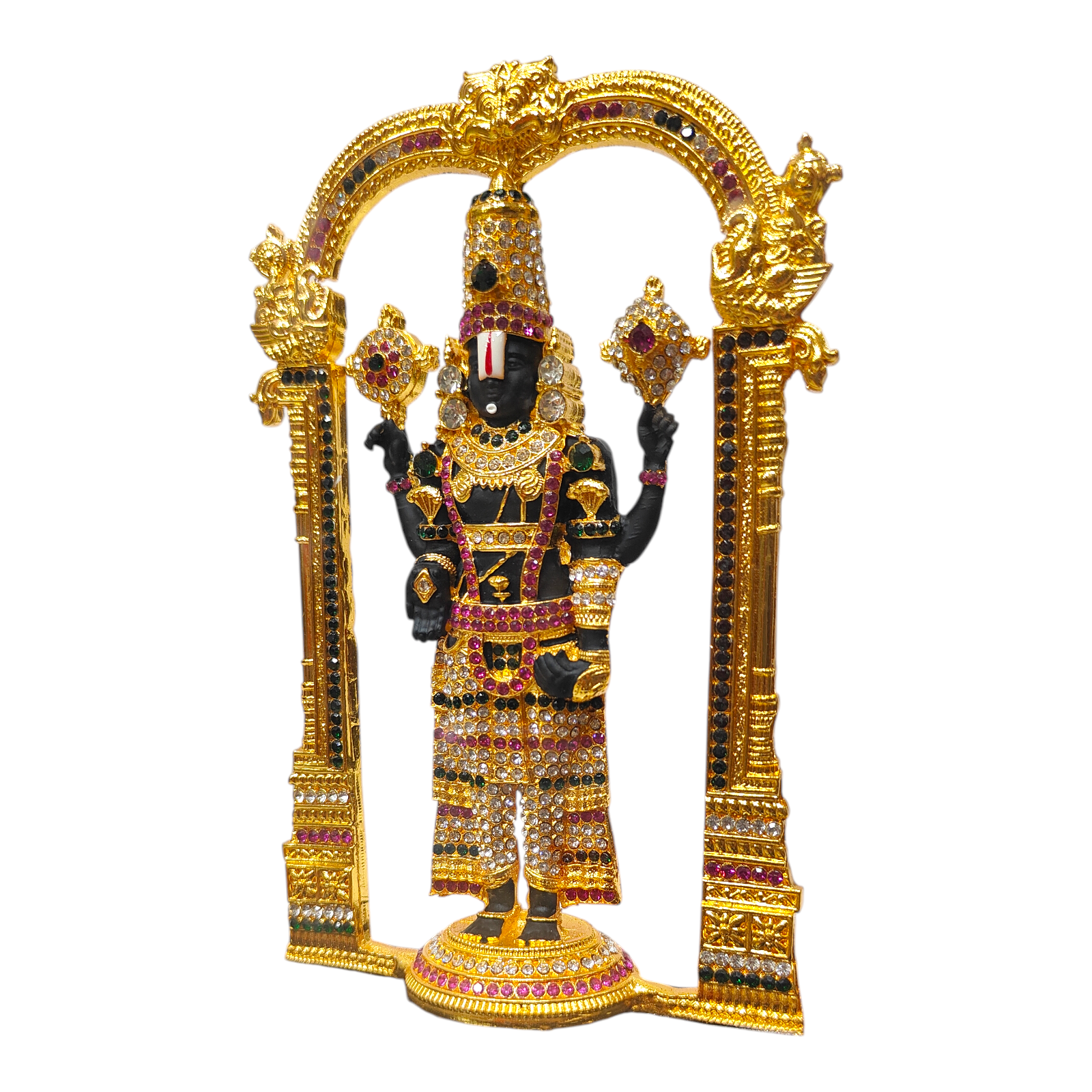 Tirupati  Balaji White colour Stone Work Decorative Fibre  Idol for Home & Spiritual decorative and devotional Show Piece 8 inches