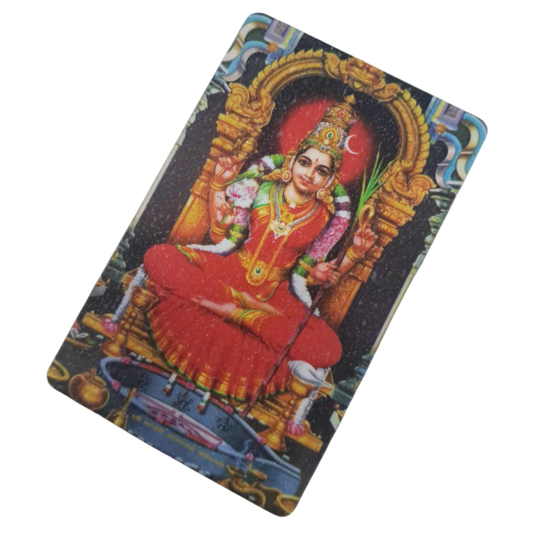 Kamakshi Amman Mat Finish Fridge Magnet Divine Decorative Souvenir 5.5 X 8.5 Cms