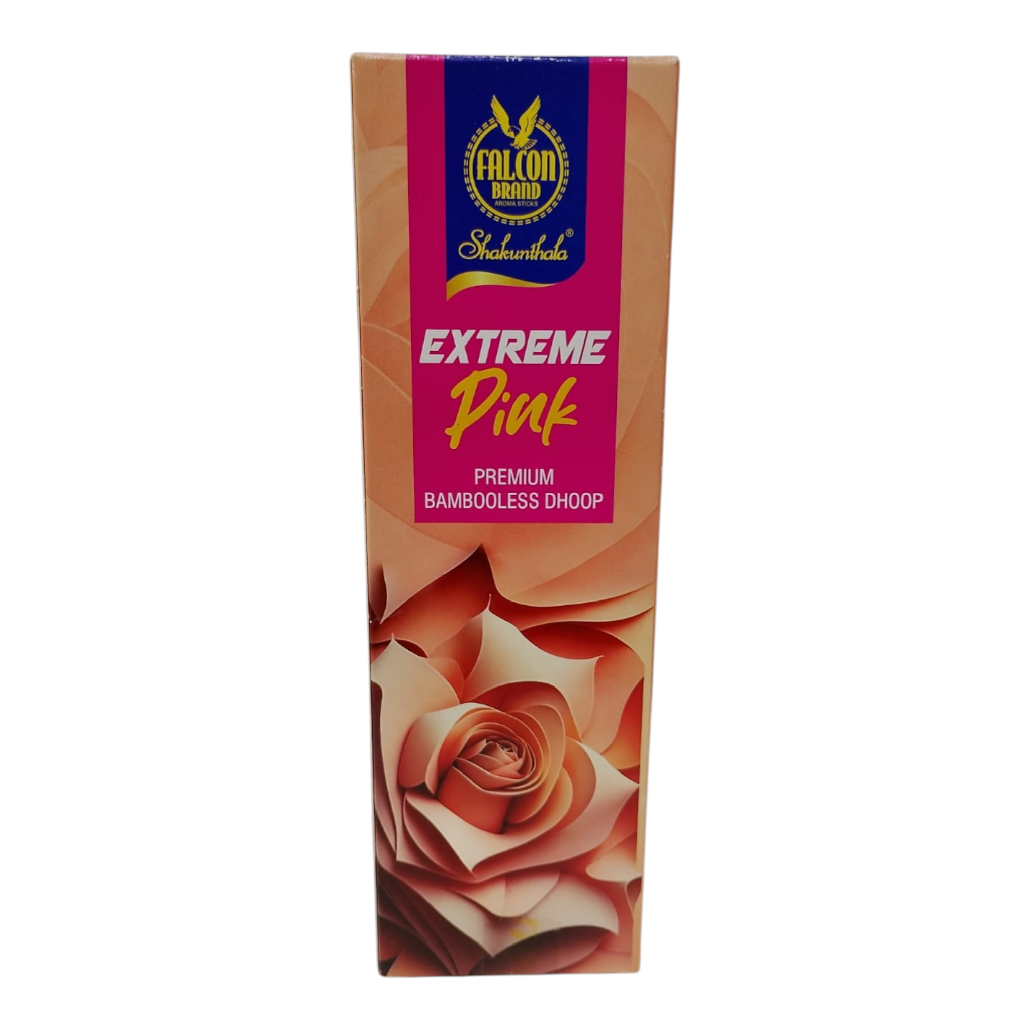 Falcon Brand Extreme Pink Premium Bambooless Dhoop Sticks - 100% Charcoal Free -