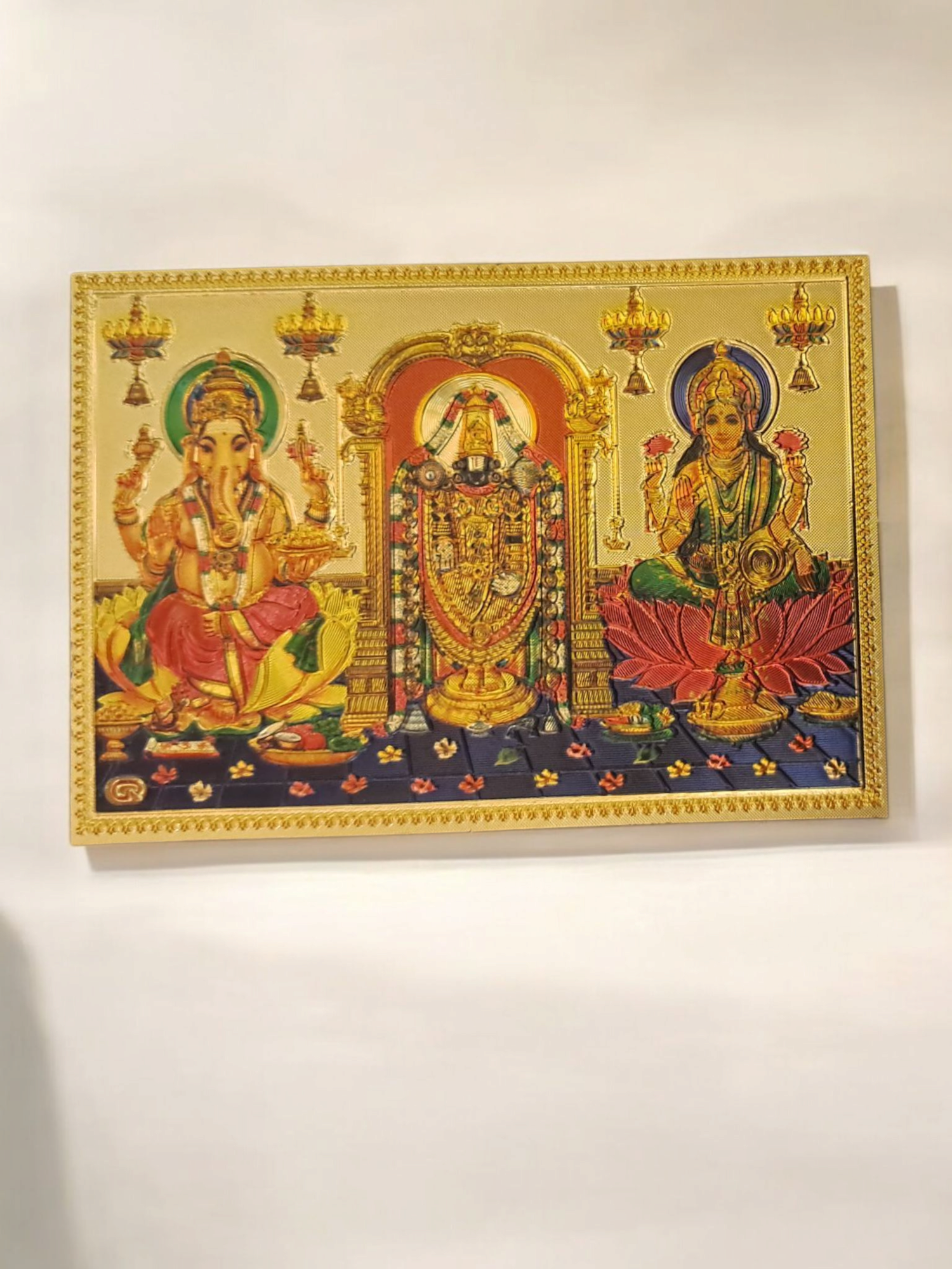 Tirupathi Balaji Lakshmi Ganesh Magnet 6.25 X 8.5 Cms