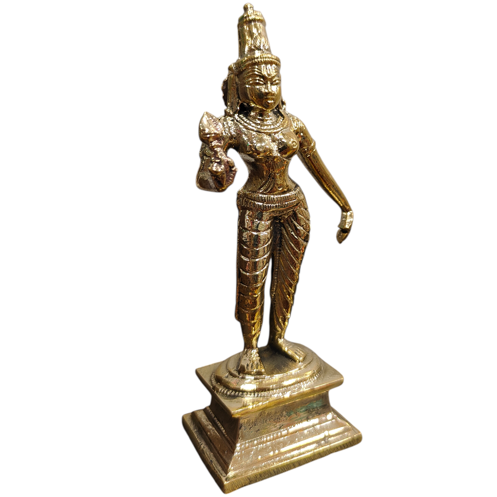 Mayil Murugan Statue with Valli & Deivanai in Brass antique Size 5 Inch for Pooja & Home Temple Worship -  South Indian Masterpiece