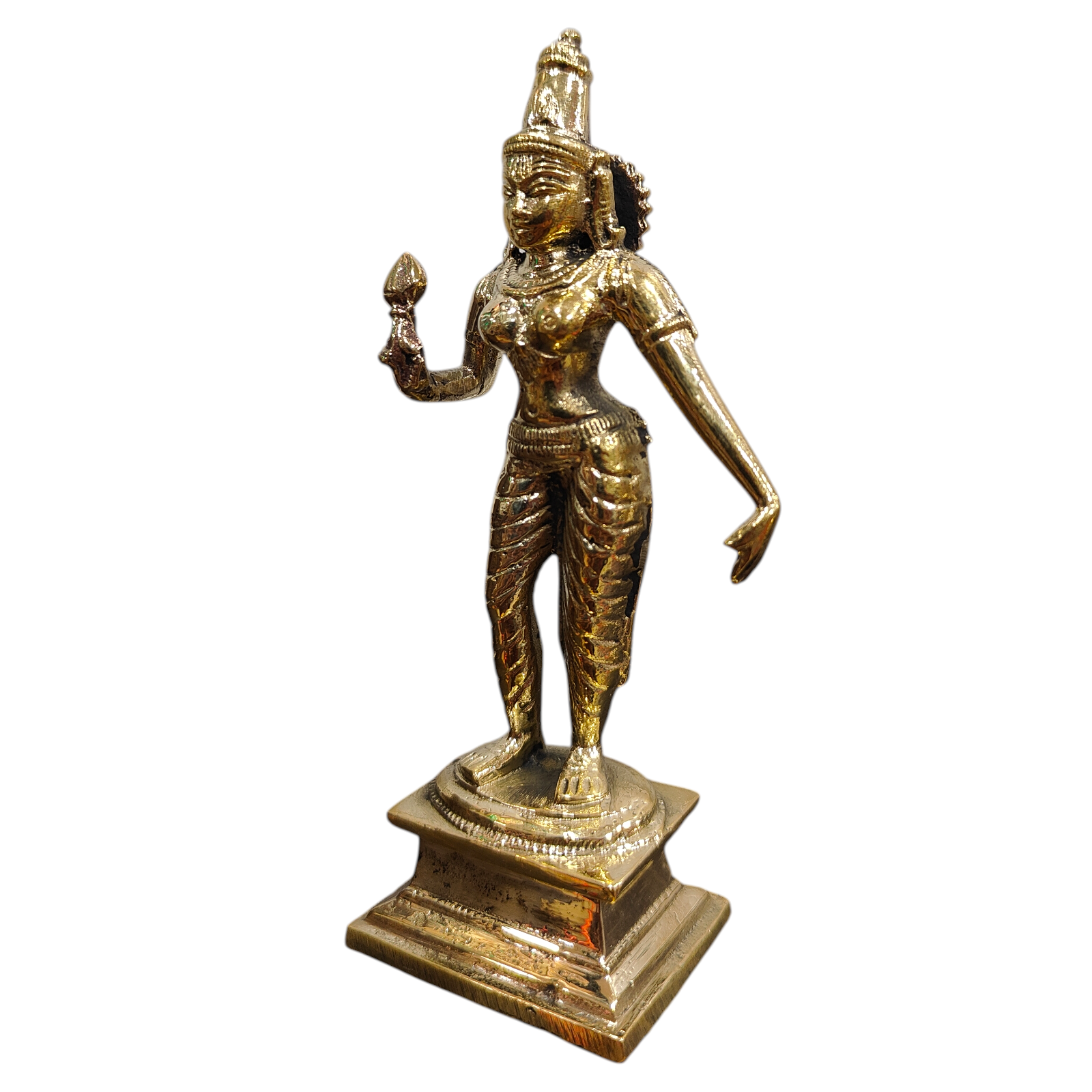 Mayil Murugan Statue with Valli & Deivanai in Brass antique Size 5 Inch for Pooja & Home Temple Worship -  South Indian Masterpiece