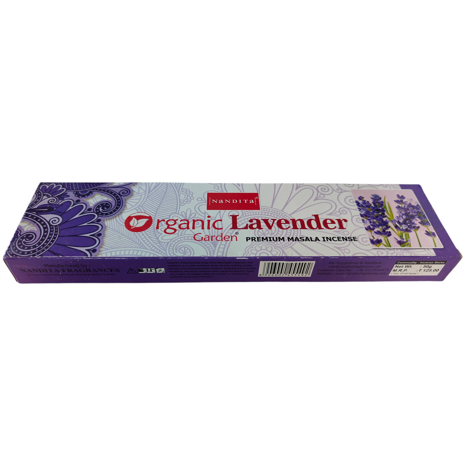 Nandita Organic Lavender Garden Premium Incense Sticks - Rich Floral Fragrance for Spiritual Moments