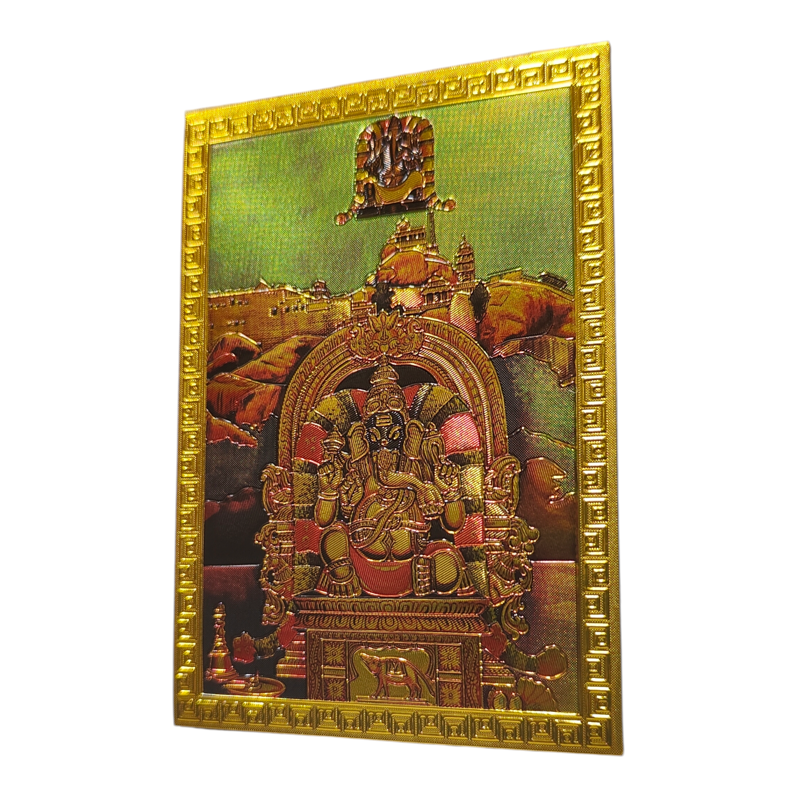 Trichy Uchi Pillayar Kovil Magnet - Malaikottai Temple Souvenir & Divine Décor 6.25 X 8.5 Cms