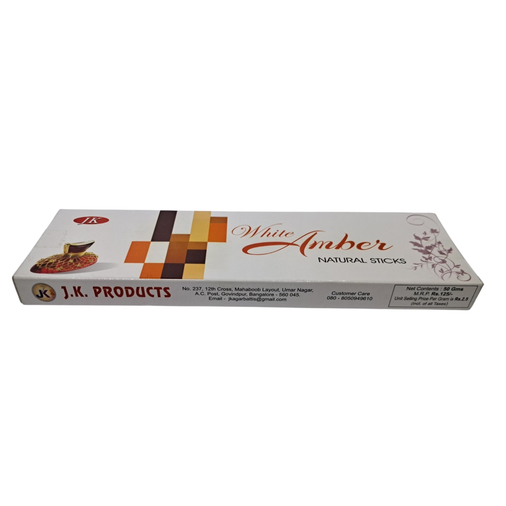 JK White Amber Natural Sticks - Natural Incense for Pooja and Yoga