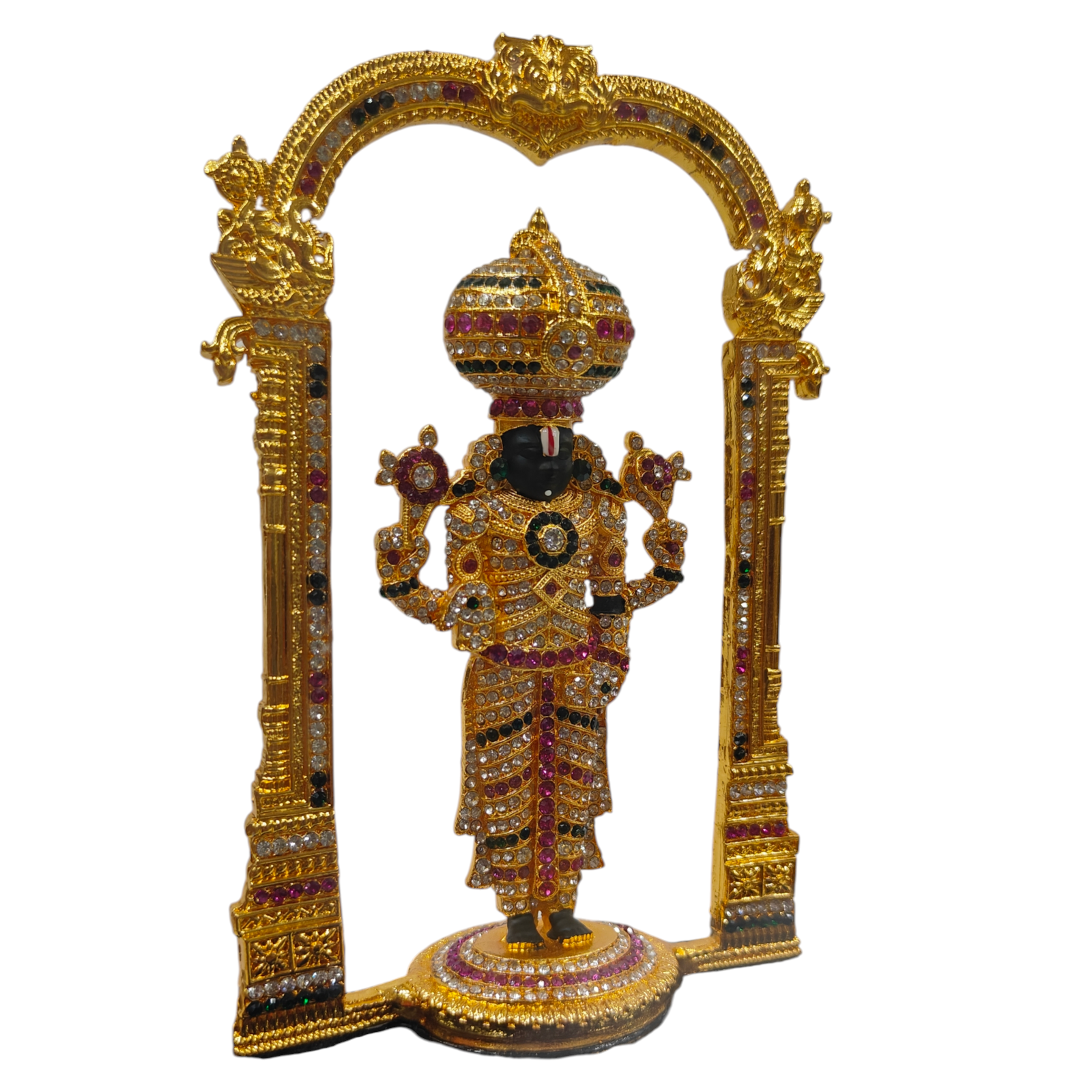 Tirupati  Balaji White colour Stone Work Decorative Fibre  Idol for Home & Spiritual decorative and devotional Show Piece 7 inches