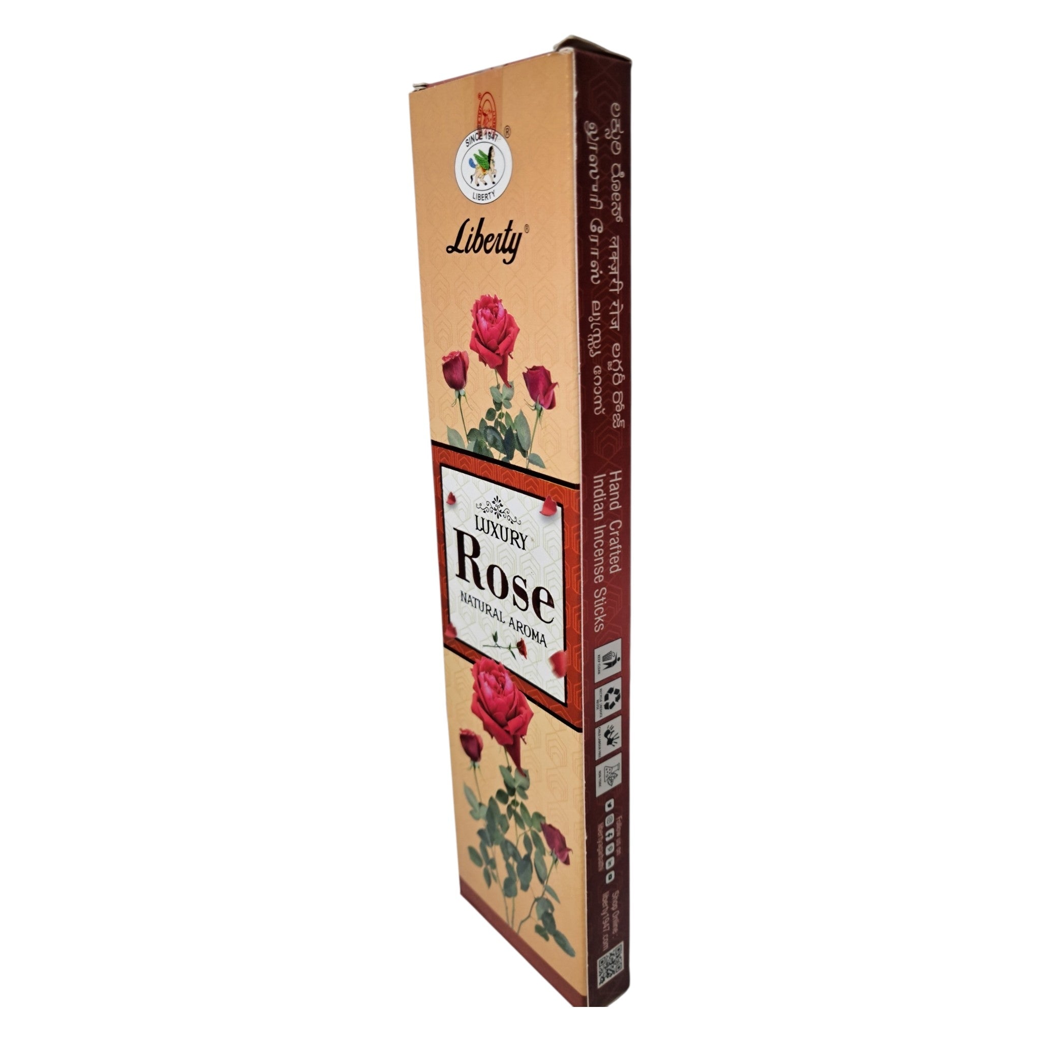 Liberty Luxury Rose Natural Aroma Incense Sticks - a luxurious Garden Fresh fragrance