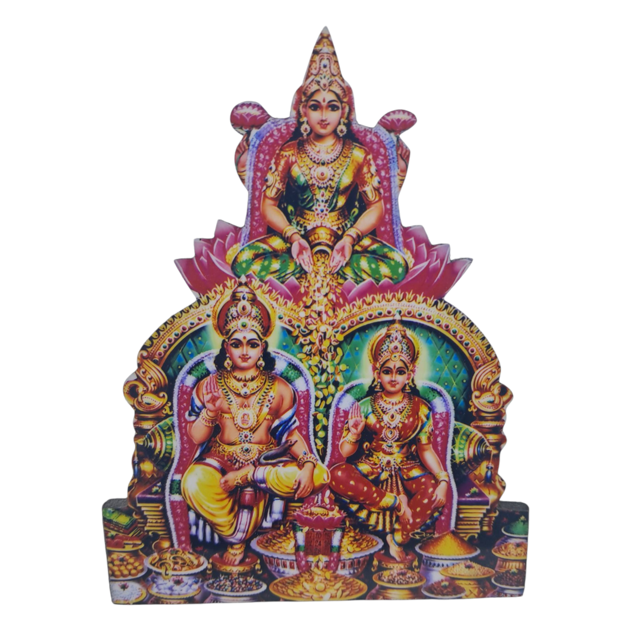 Lakshmi Kubera Bhadra Photo – 6", 8" Sizes – Wealth & Prosperity Wall/Table Décor