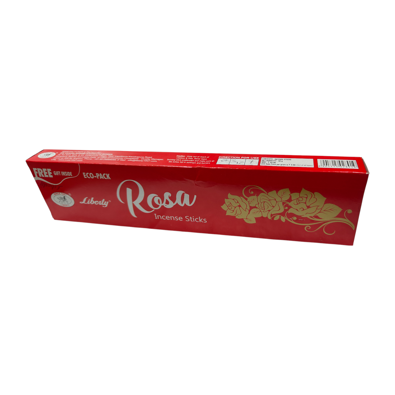 Liberty Rosa Incense Sticks - Garden Fresh Gulab Aroma for spiritual Space