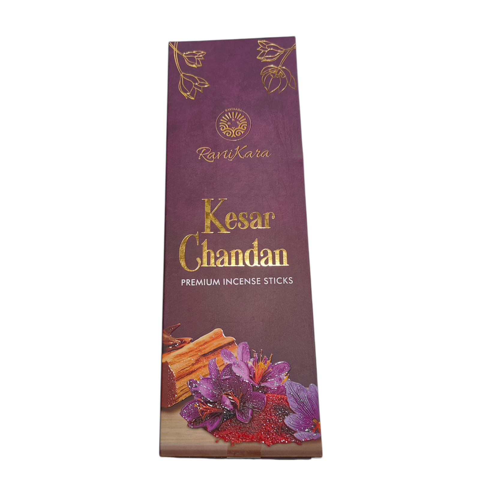 Ravikara Kesar Chandan Premium Incense Sticks - Saffron Sandalwood Agarbathi for Pooja & Meditation