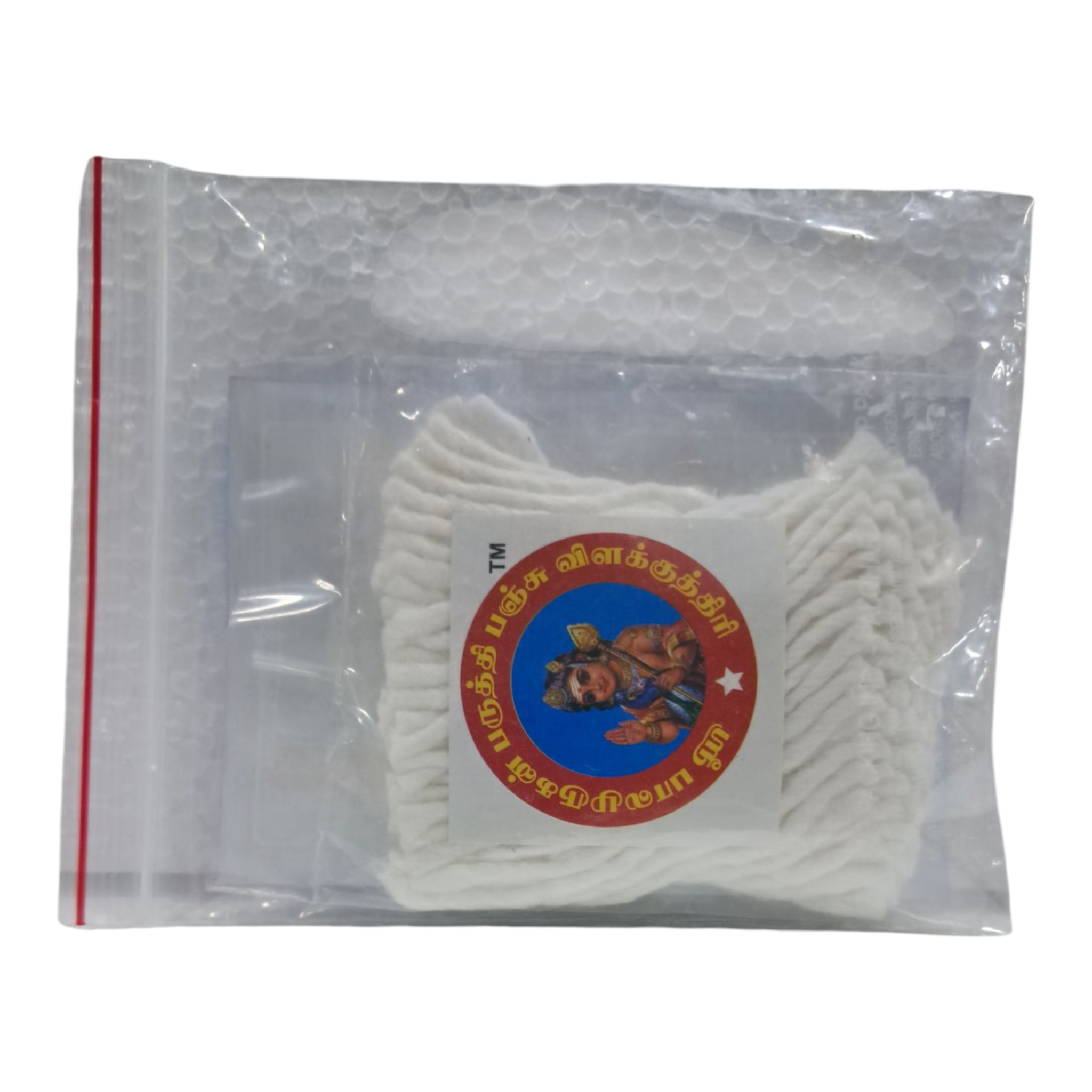 Sri Balamurugan 108 Small Cotton Lamp Wicks 3-inch ஸ்ரீ பாலமுருகன் பஞ்சு திரி