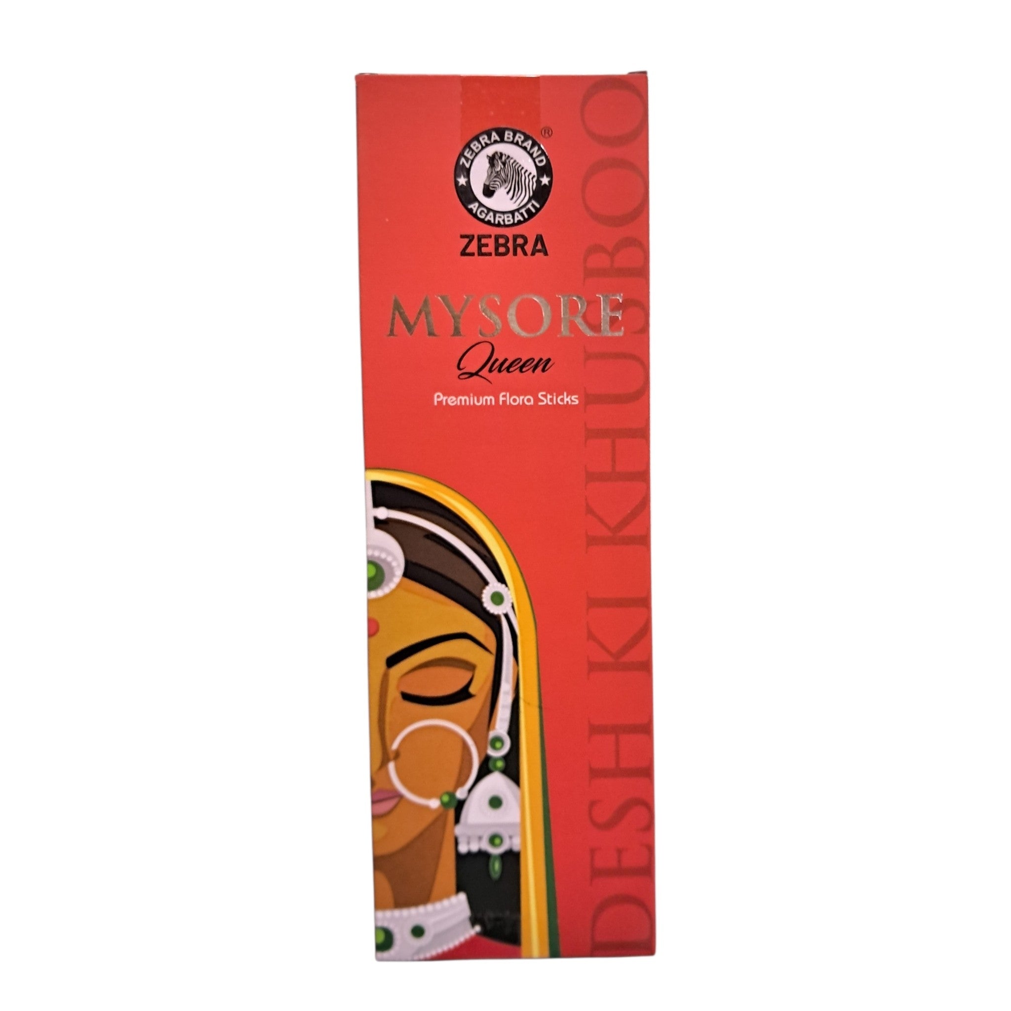 Zebra Mysore Queen Premium Flora Sticks  - Natural Fragrance Incense for Pooja & Meditation