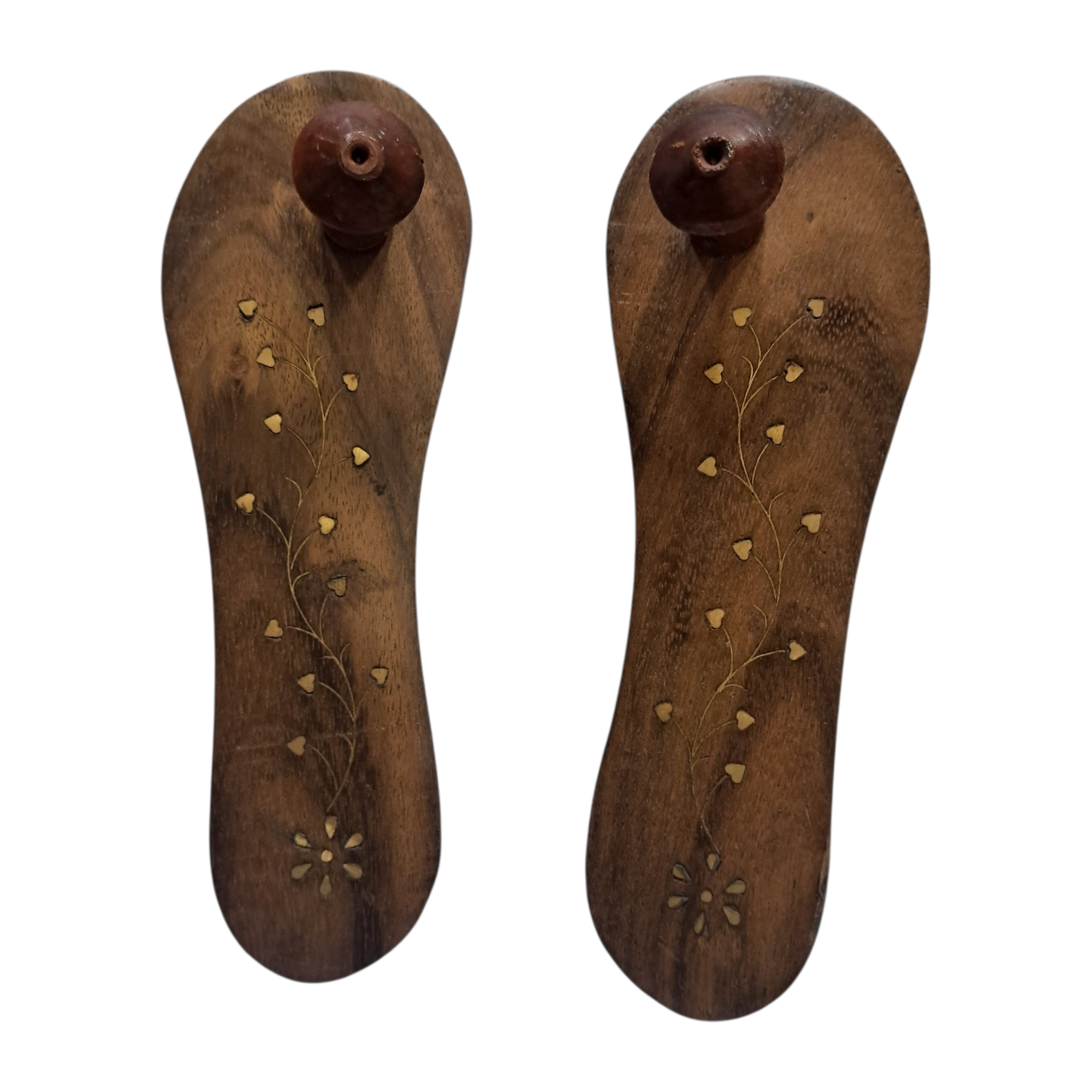 Wooden Charan Padhuka Set / Maravadi / Pair of Holy Feet size 5 & 10 Inch