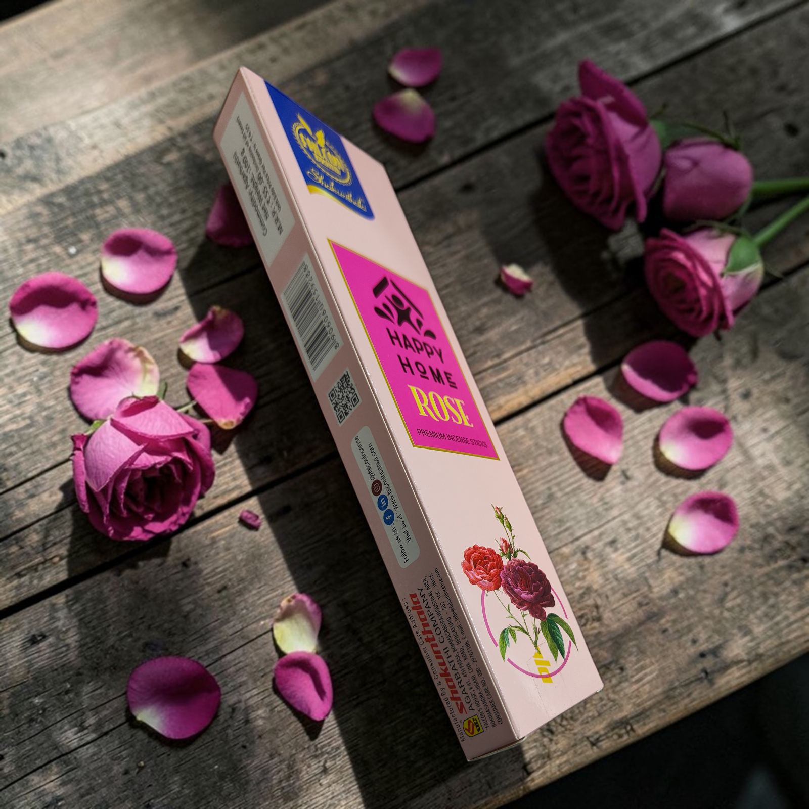 Shakunthala Happy Home Rose Premium Incense Sticks - Gulab Flavour Agarbatti for Home & Temple Fragrance