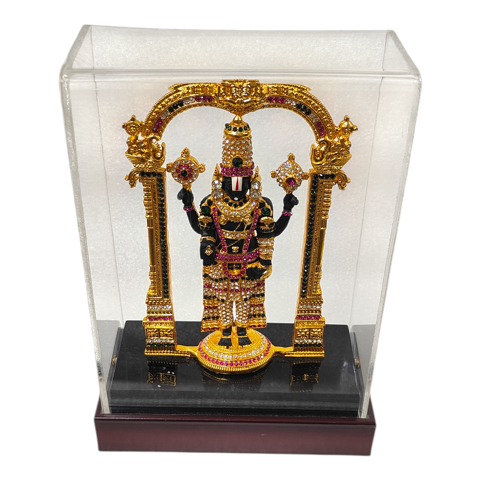 Tirupati  Balaji White colour Stone Work Decorative Fibre  Idol for Home & Spiritual decorative and devotional Show Piece 8 inches