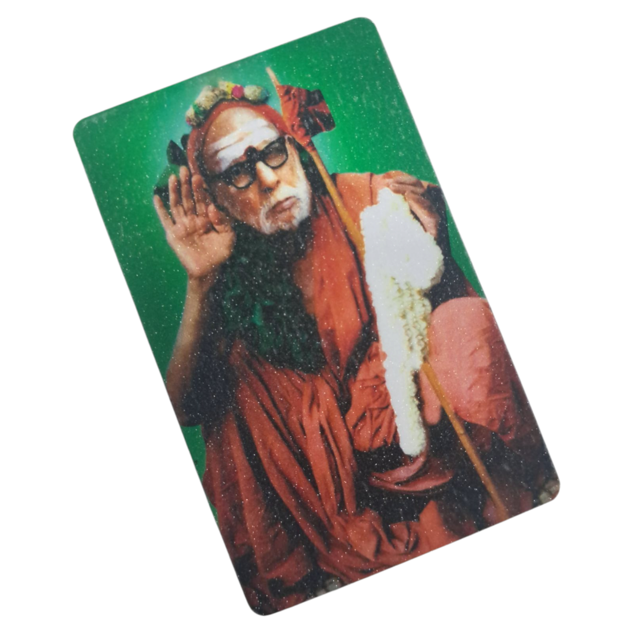 Kanchi Maha Periyava anugraham with Vilva Mala Fridge Magnet 5.5 X 8.5 Cms