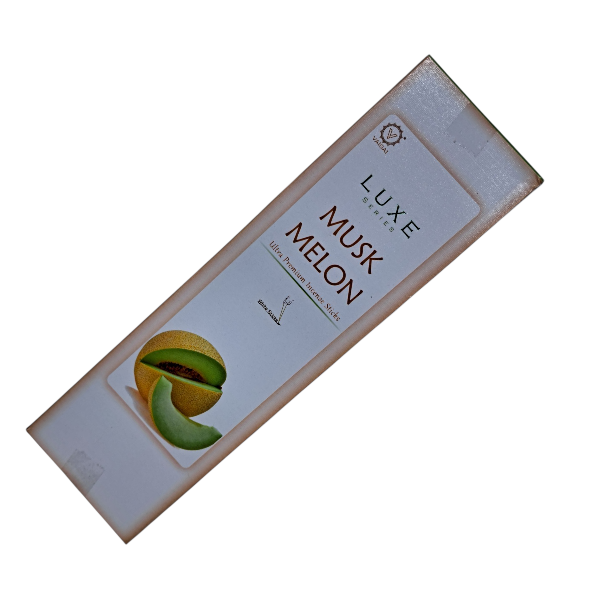 Luxe Musk Melon Ultra-Premium White Incense Sticks -Refreshing Fruity Aroma for Meditation & Home Fragrance